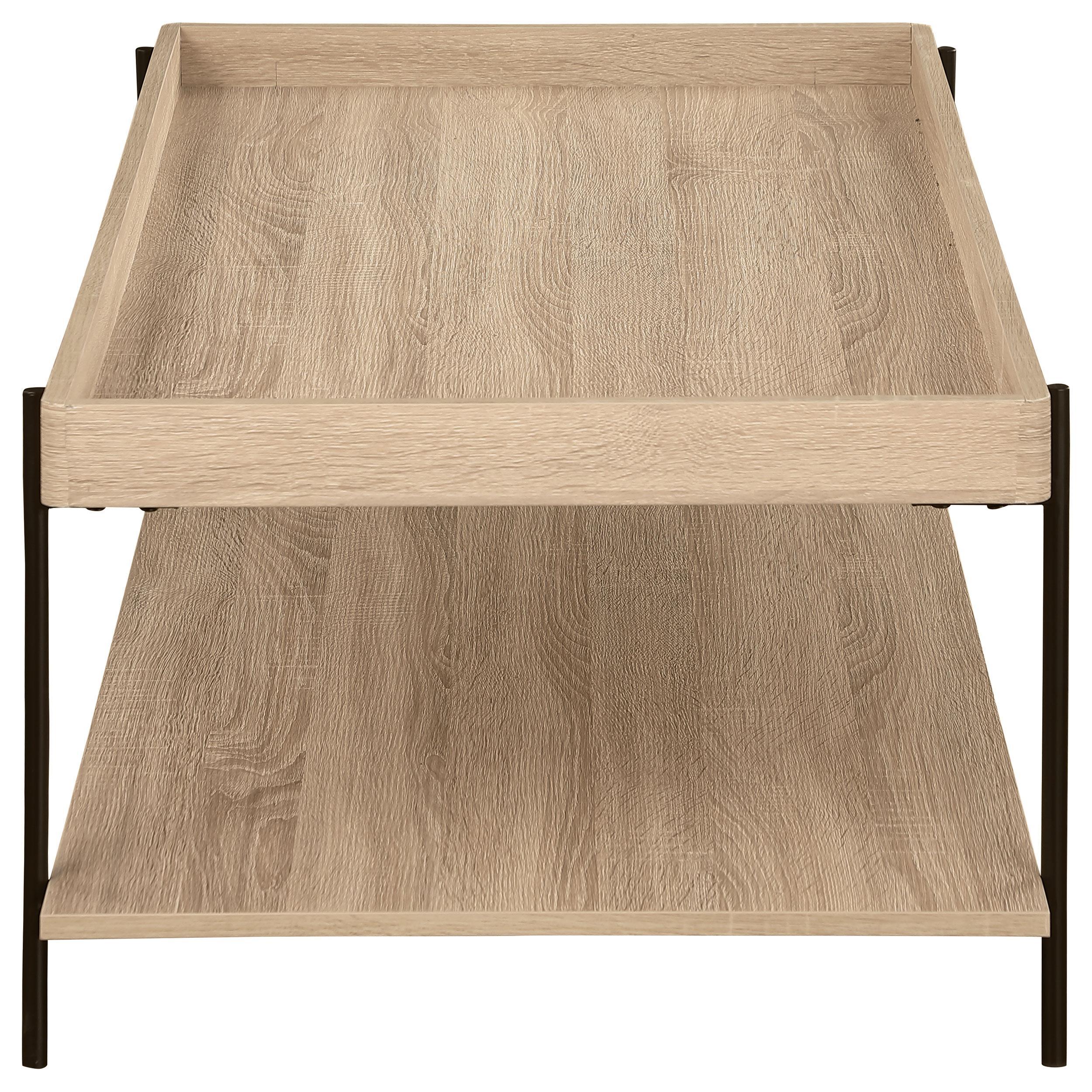Fallon Rectangular Engineered Wood Coffee Table Light Brown - Image 5