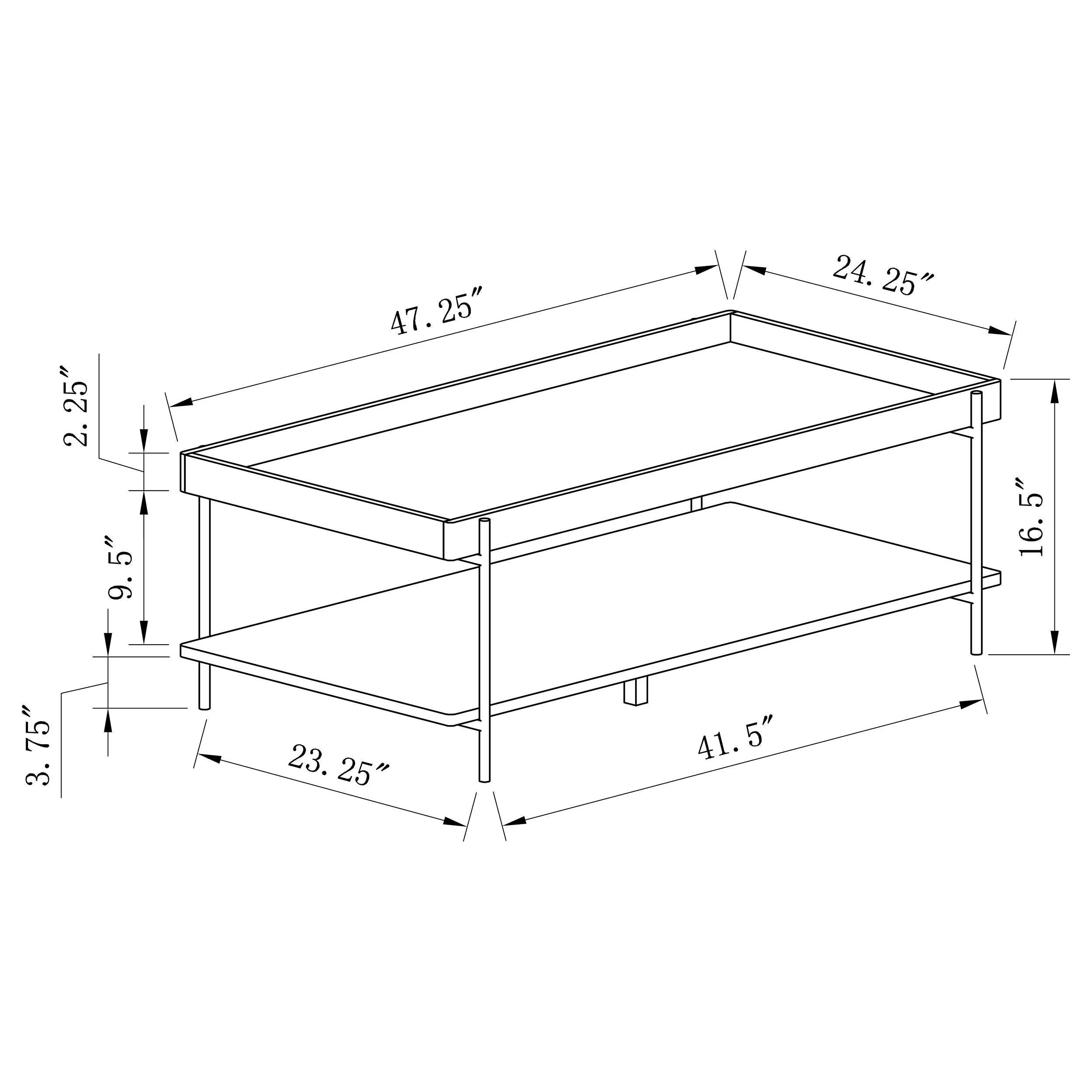 Fallon Rectangular Engineered Wood Coffee Table Light Brown - Image 8