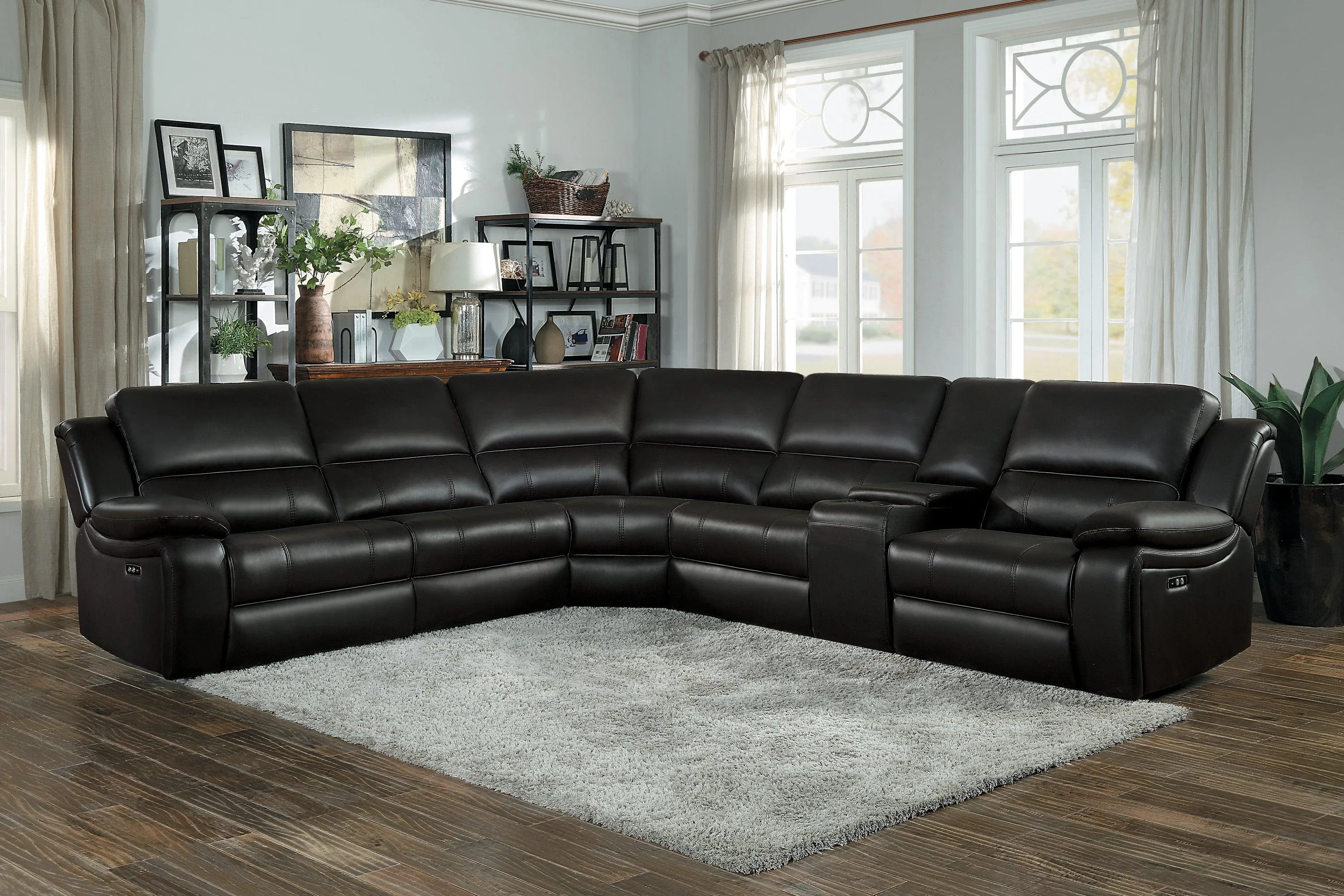 Falun Brown 6-Piece Modular Power Reclining Sectional - Image 6