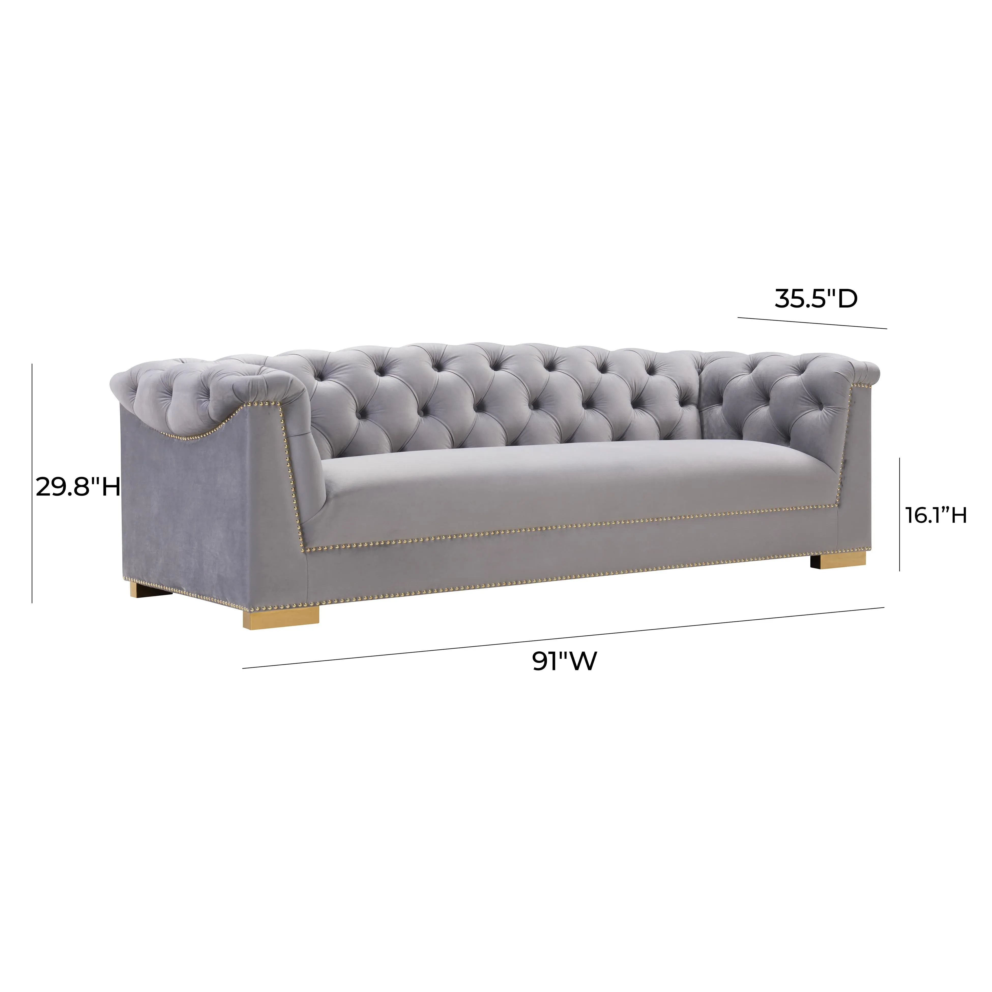 Farah Velvet Sofa - Image 13