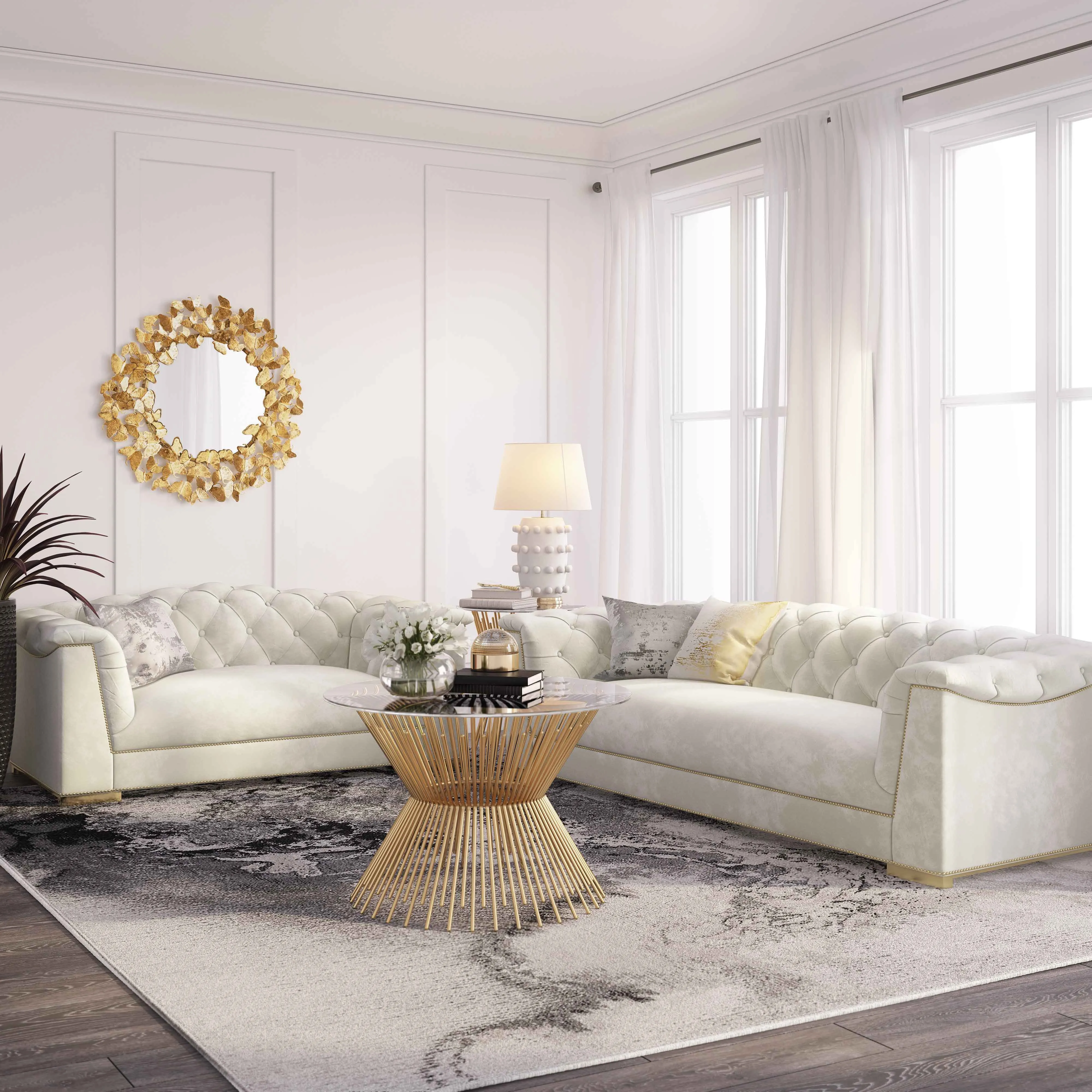 Farah Velvet Sofa - Image 3