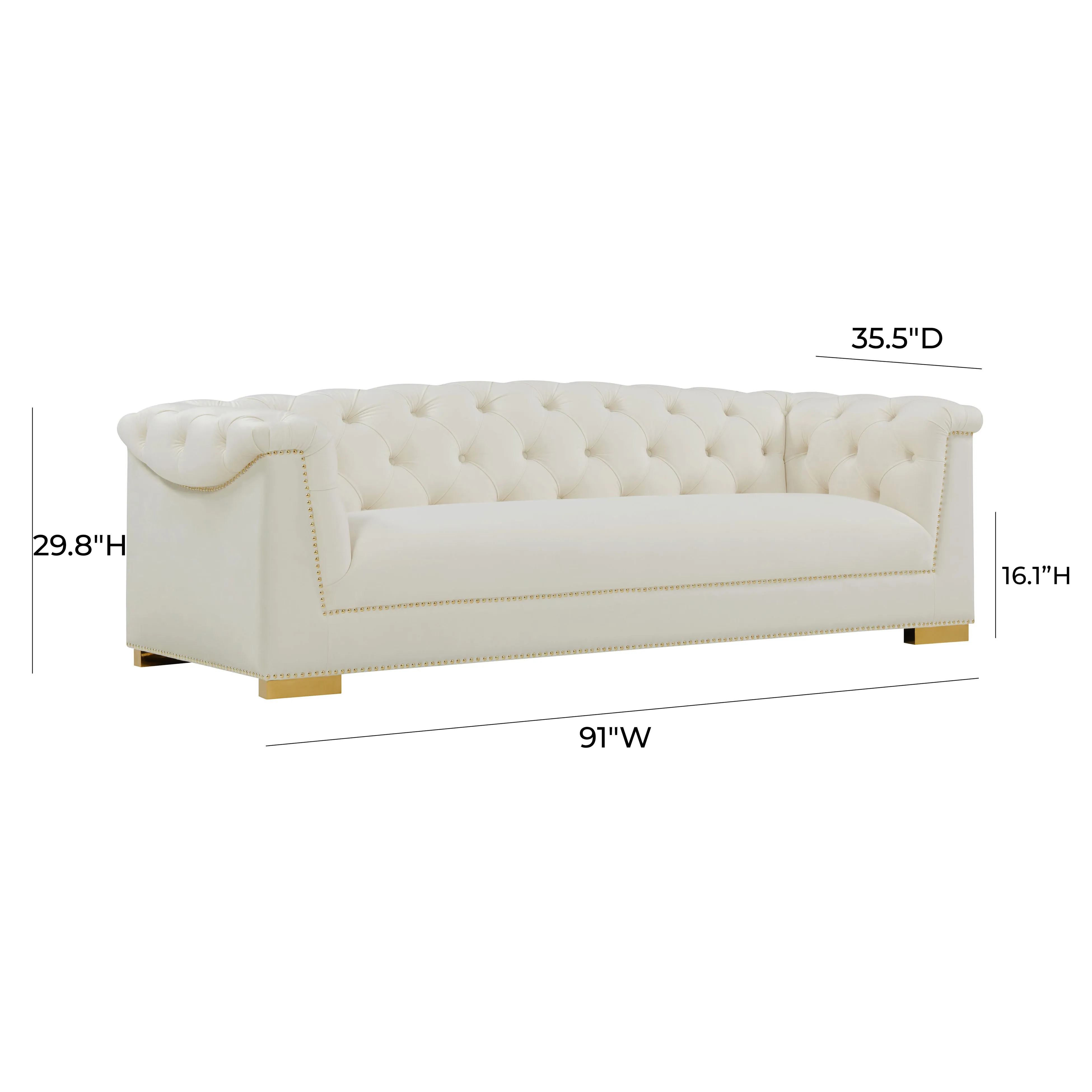 Farah Velvet Sofa - Image 6