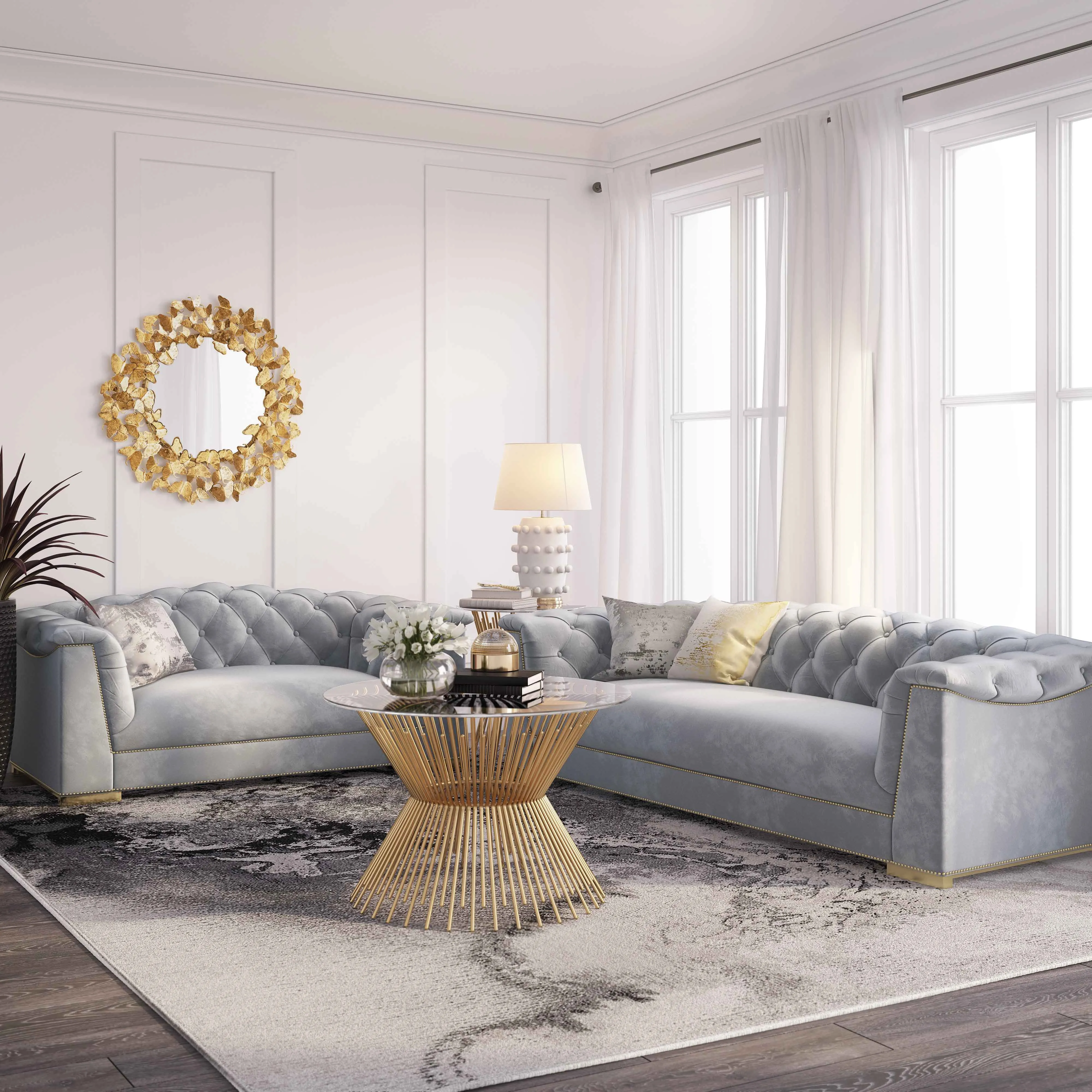 Farah Velvet Sofa - Image 9