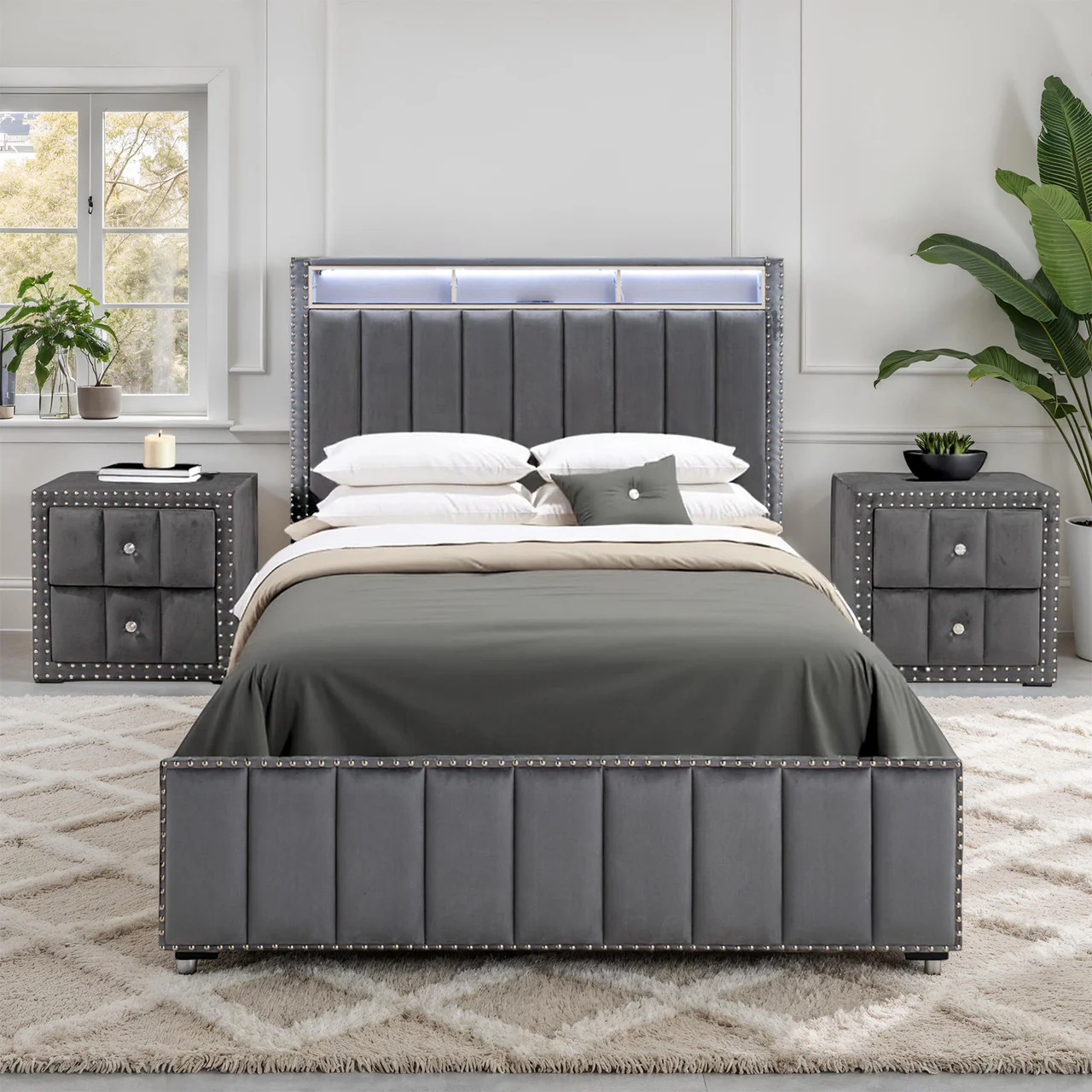 Farese Dark Gray Queen Bedroom Set