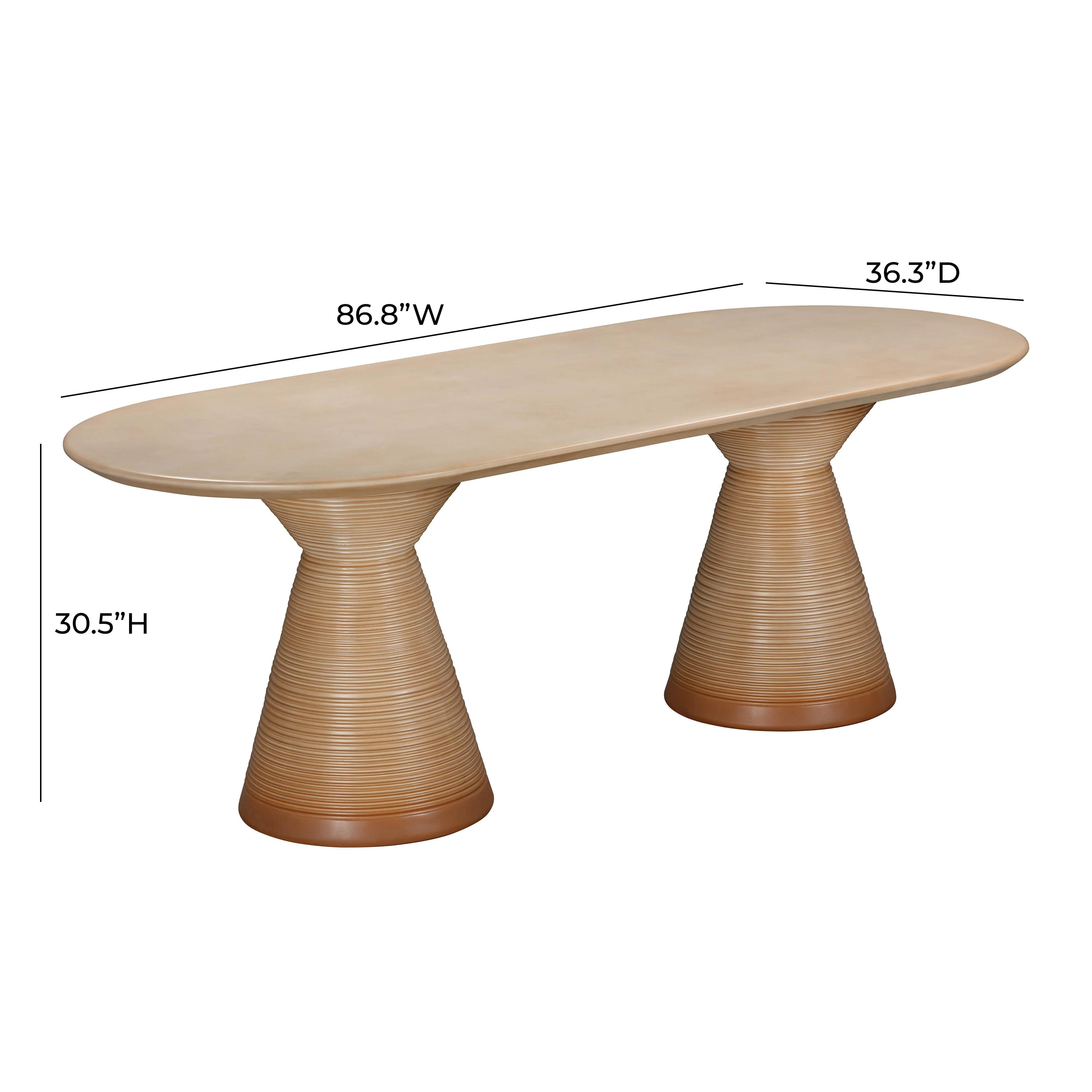 Fassa Terracotta Indoor / Outdoor 87" Oval Dining Table - Image 7