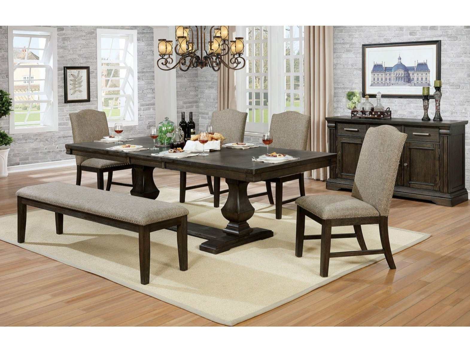Faulk Espresso & Warm Gray 6-Piece Dining Room Set