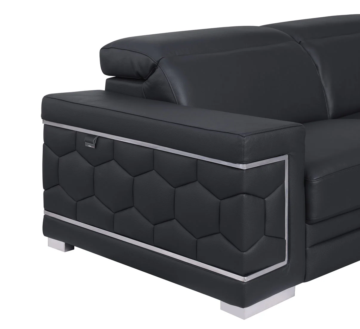 Favo Black 4-Piece Sectional - Image 3