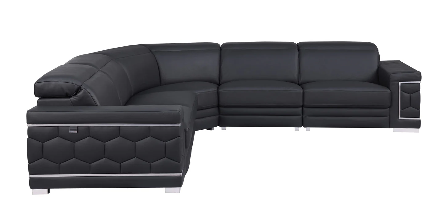 Favo Black 4-Piece Sectional - Image 4