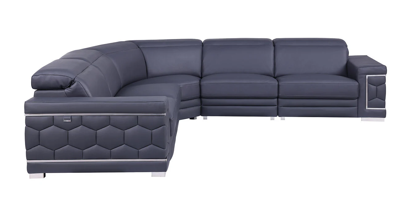 Favo Dark Navy 4-Piece Sectional - Image 3