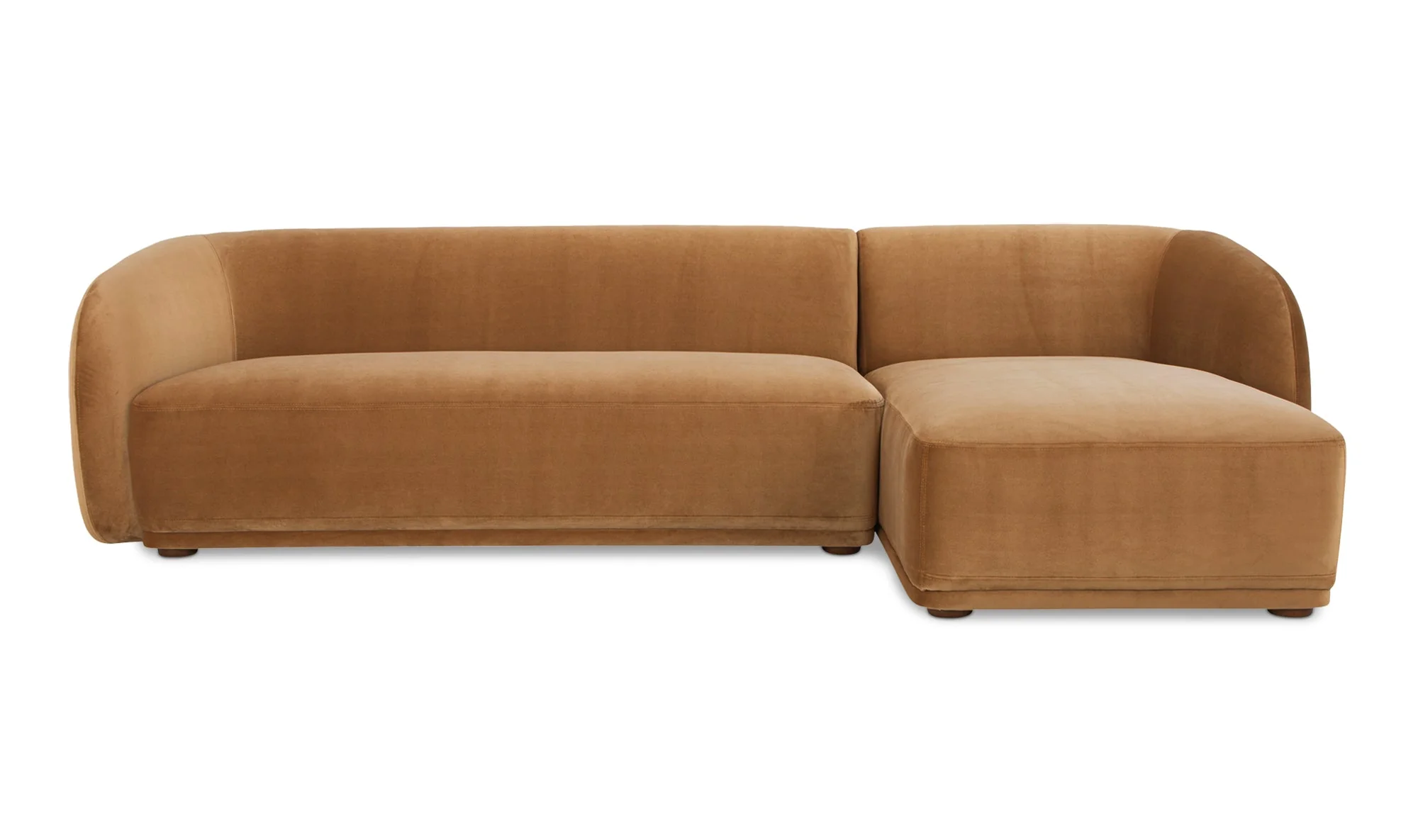 Faye Sectional Tan Faux Mohair - Image 2