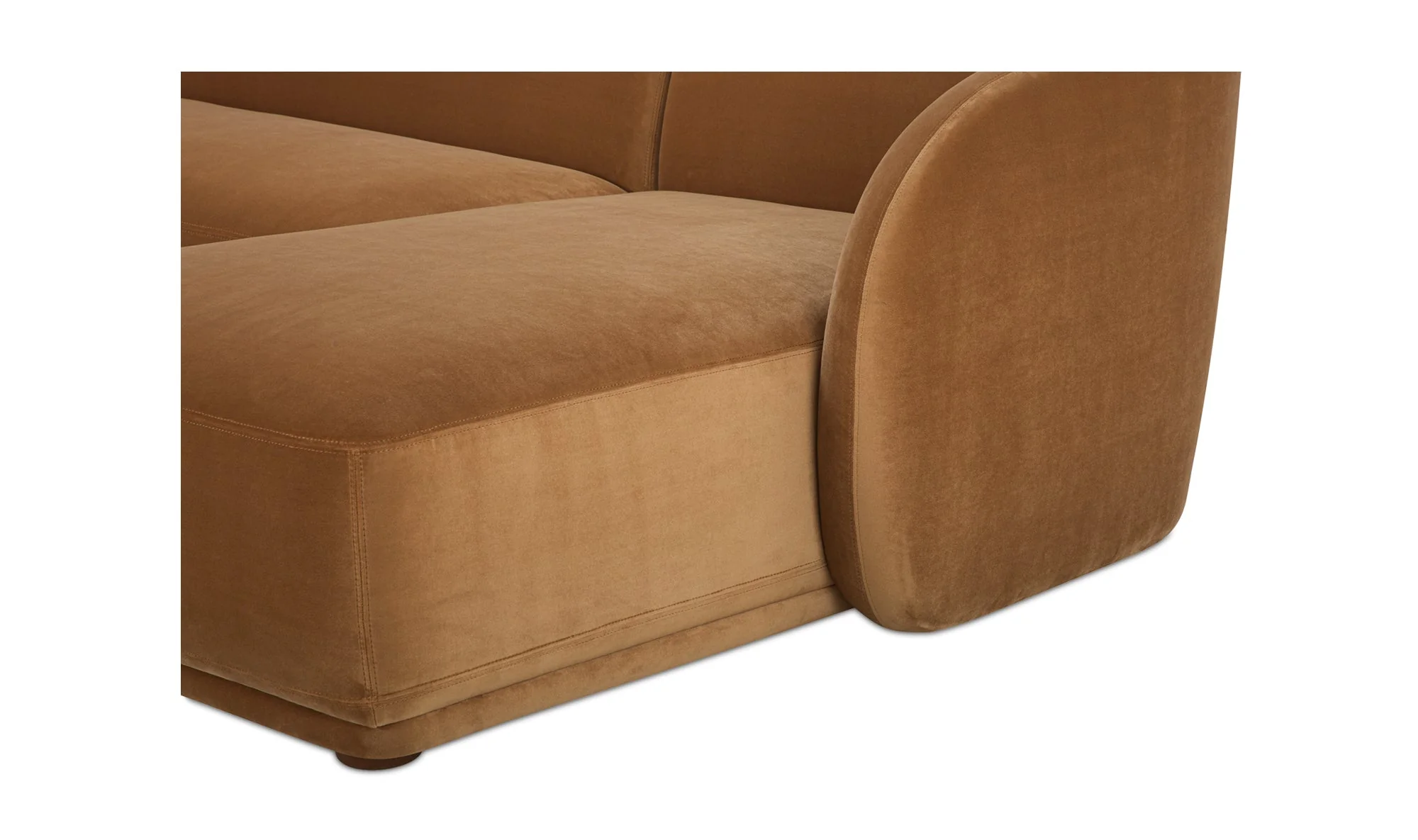 Faye Sectional Tan Faux Mohair - Image 9