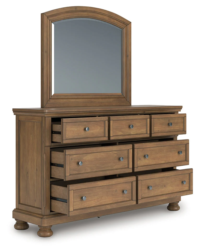 Feddinger Medium Brown Dresser and Mirror - Image 2
