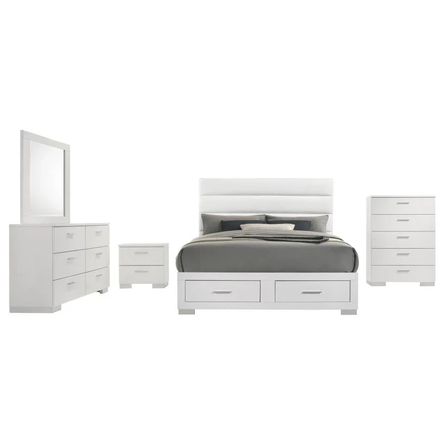 Felicity White 5-piece Queen Platform Bedroom Set - Image 2