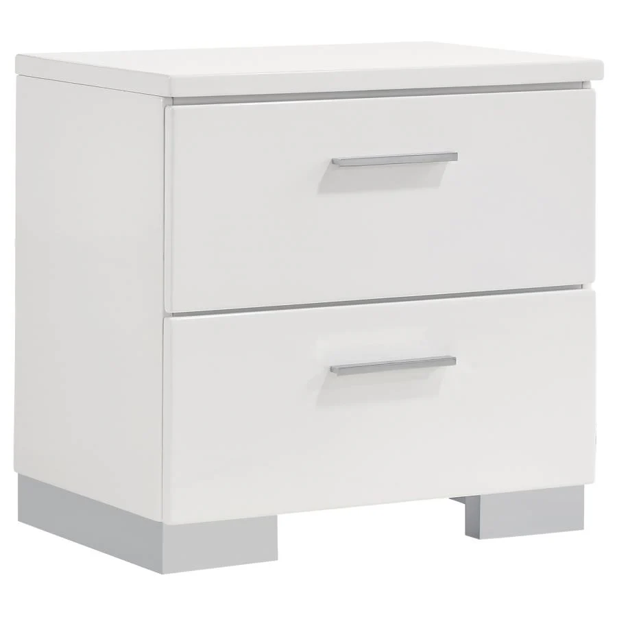 Felicity White High Gloss 4-piece Queen Bedroom Set - Image 5