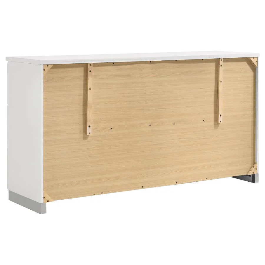 Felicity White High Gloss 6-piece Queen Bedroom Set - Image 7
