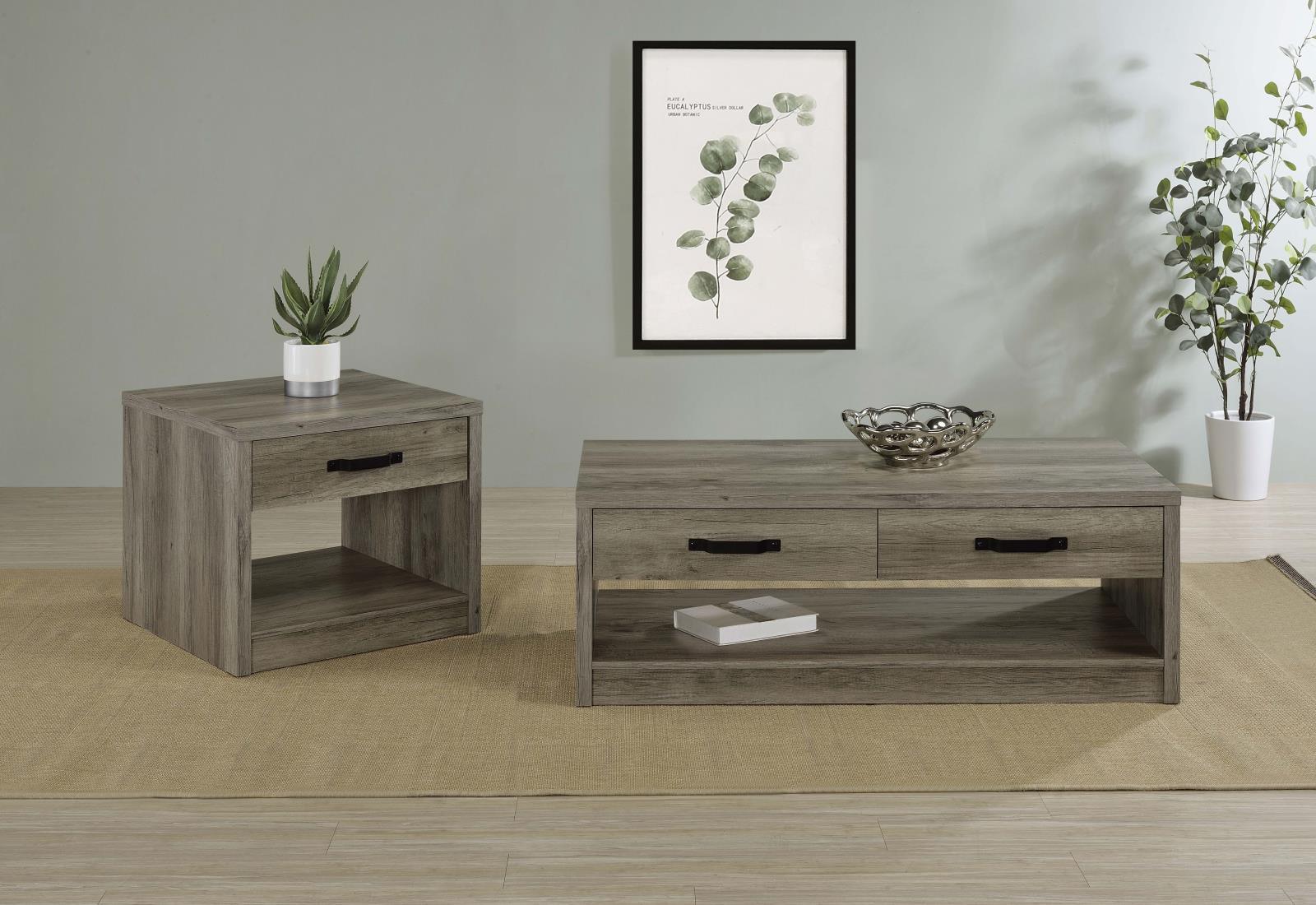 Felix Gray Driftwood 1-drawer Square Engineered Wood End Table - Image 10