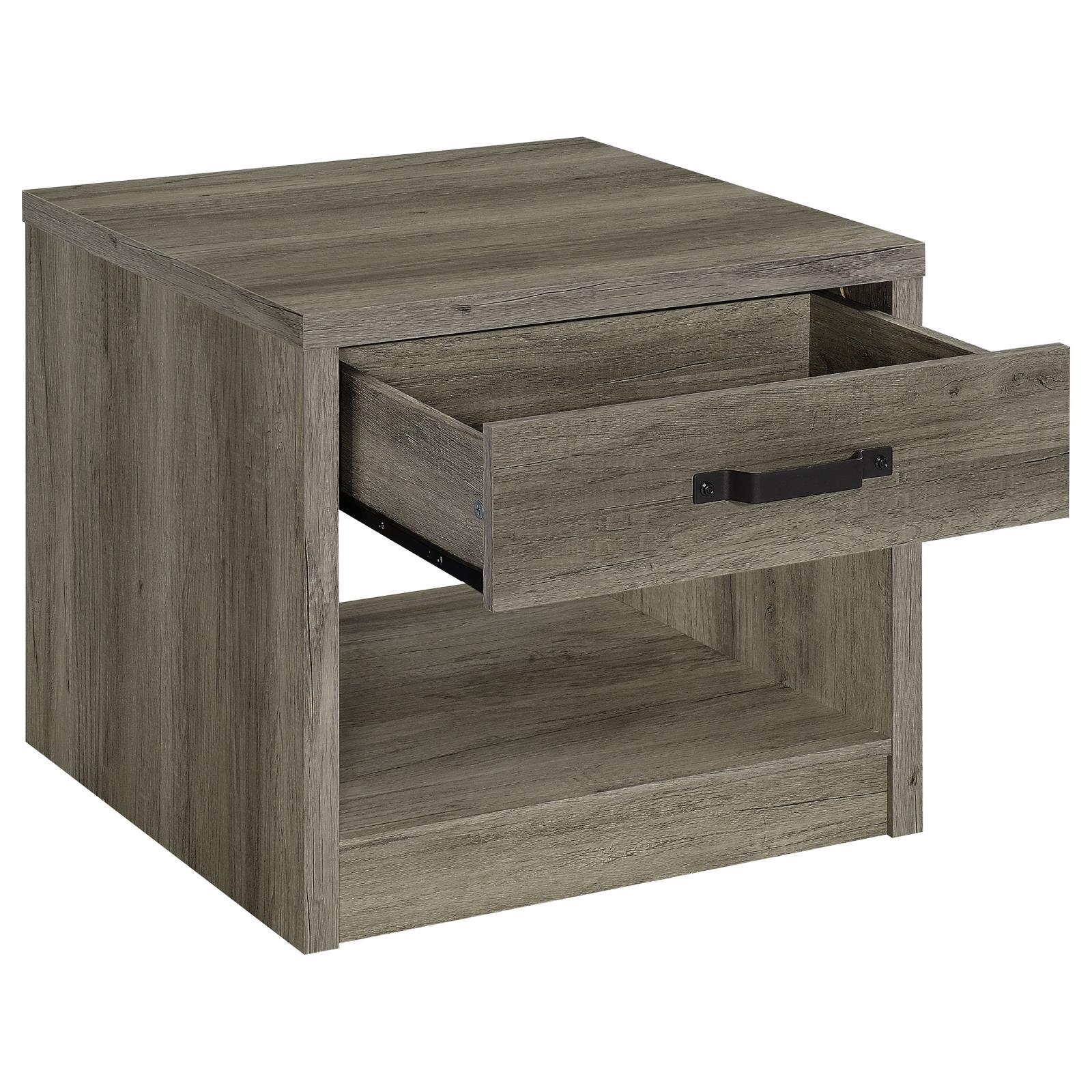 Felix Gray Driftwood 1-drawer Square Engineered Wood End Table - Image 2