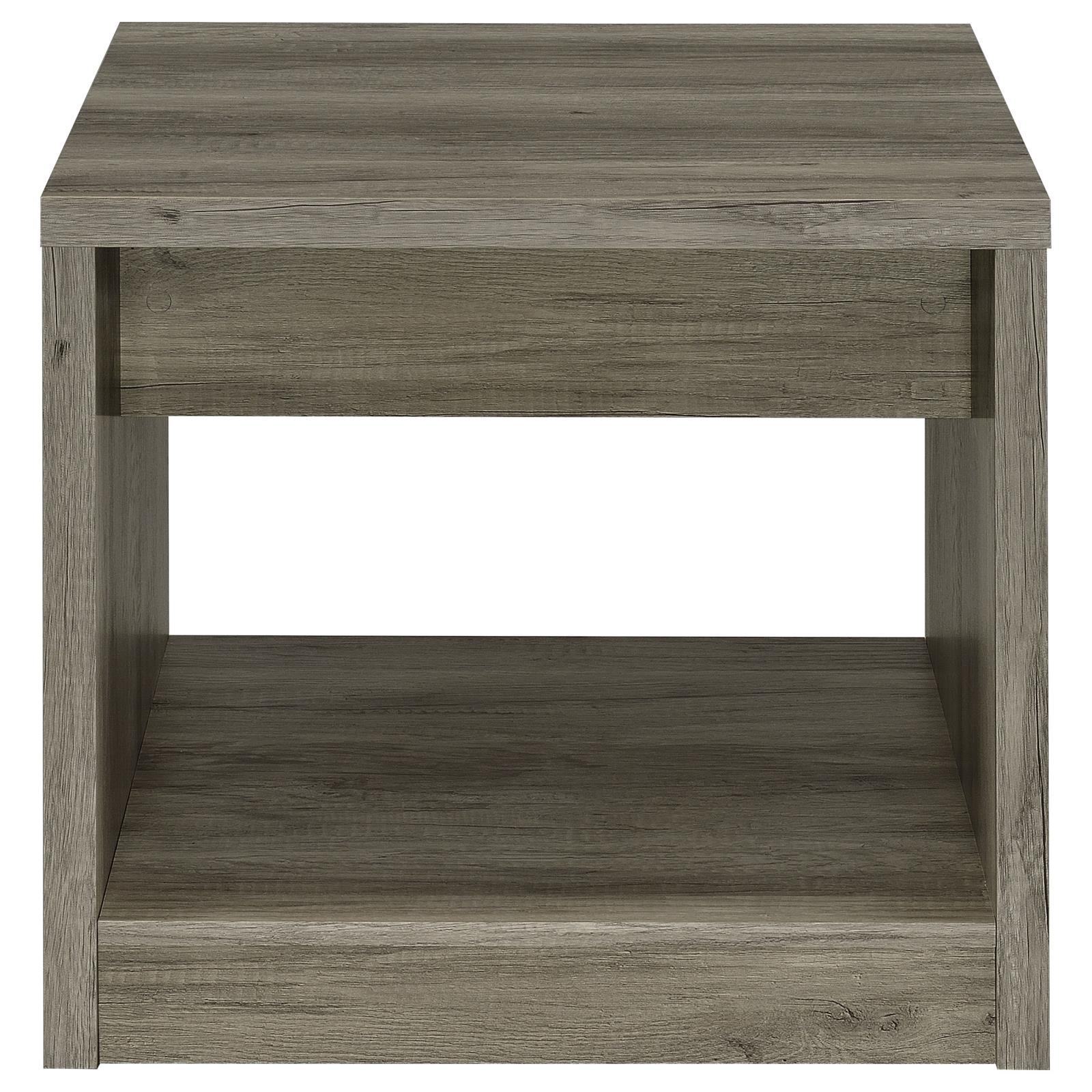 Felix Gray Driftwood 1-drawer Square Engineered Wood End Table - Image 6