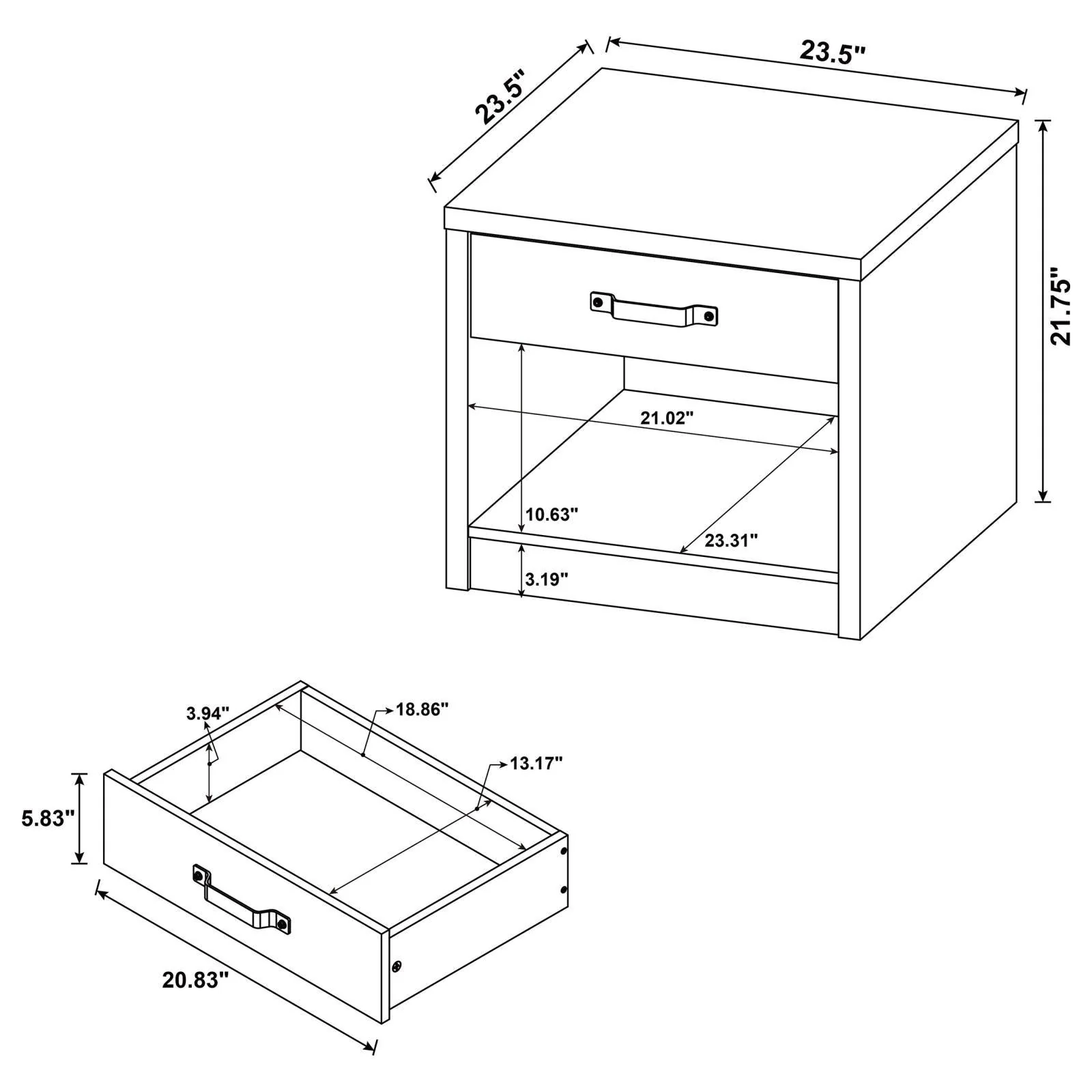 Felix Gray Driftwood 1-drawer Square Engineered Wood End Table - Image 9