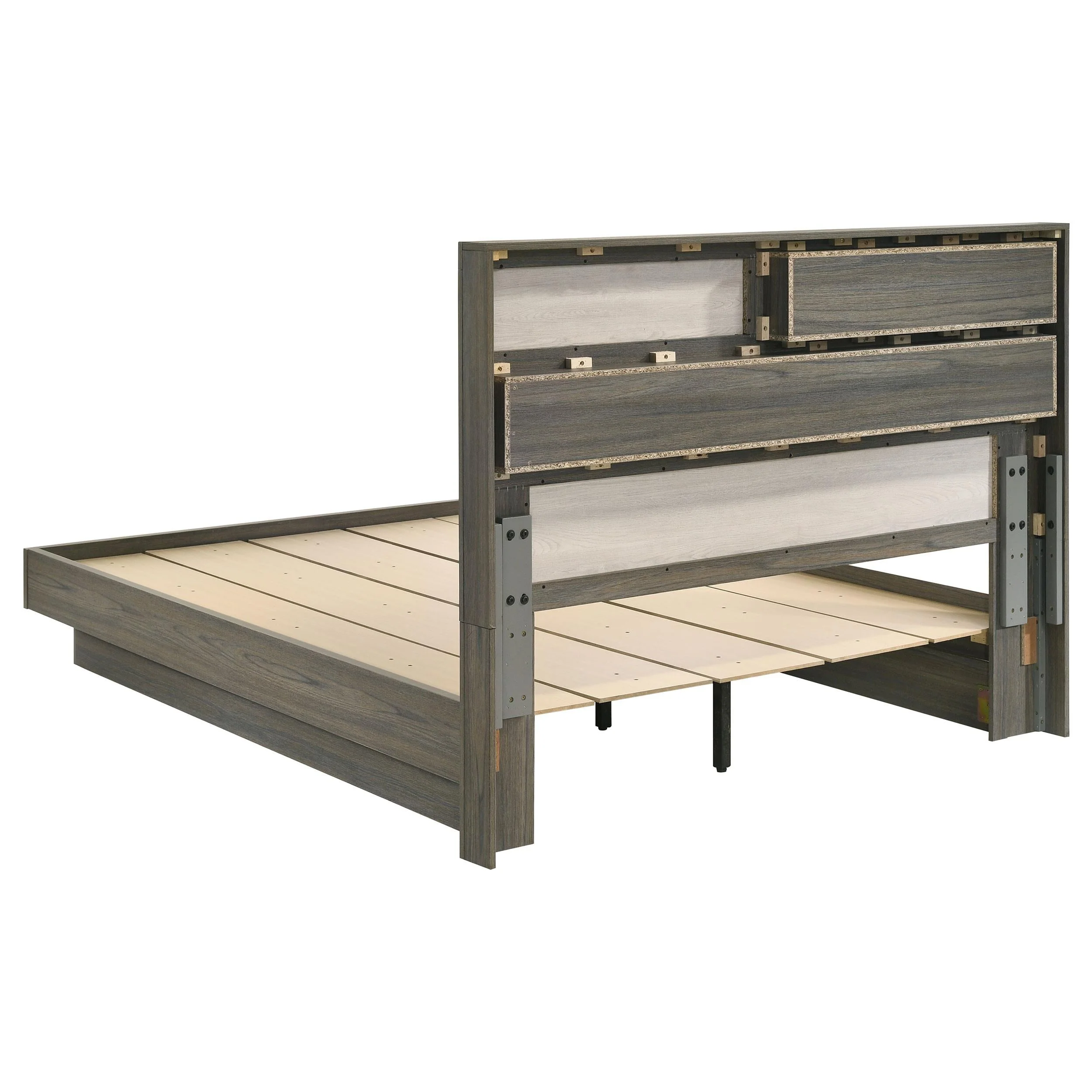Fenwick California King Bed Bookcase Headboard Grey Oak - Image 3