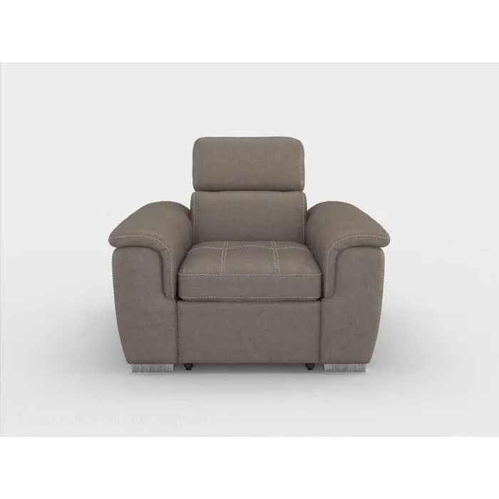 Ferriday Taupe Chair with Pull-out Ottoman - Image 5