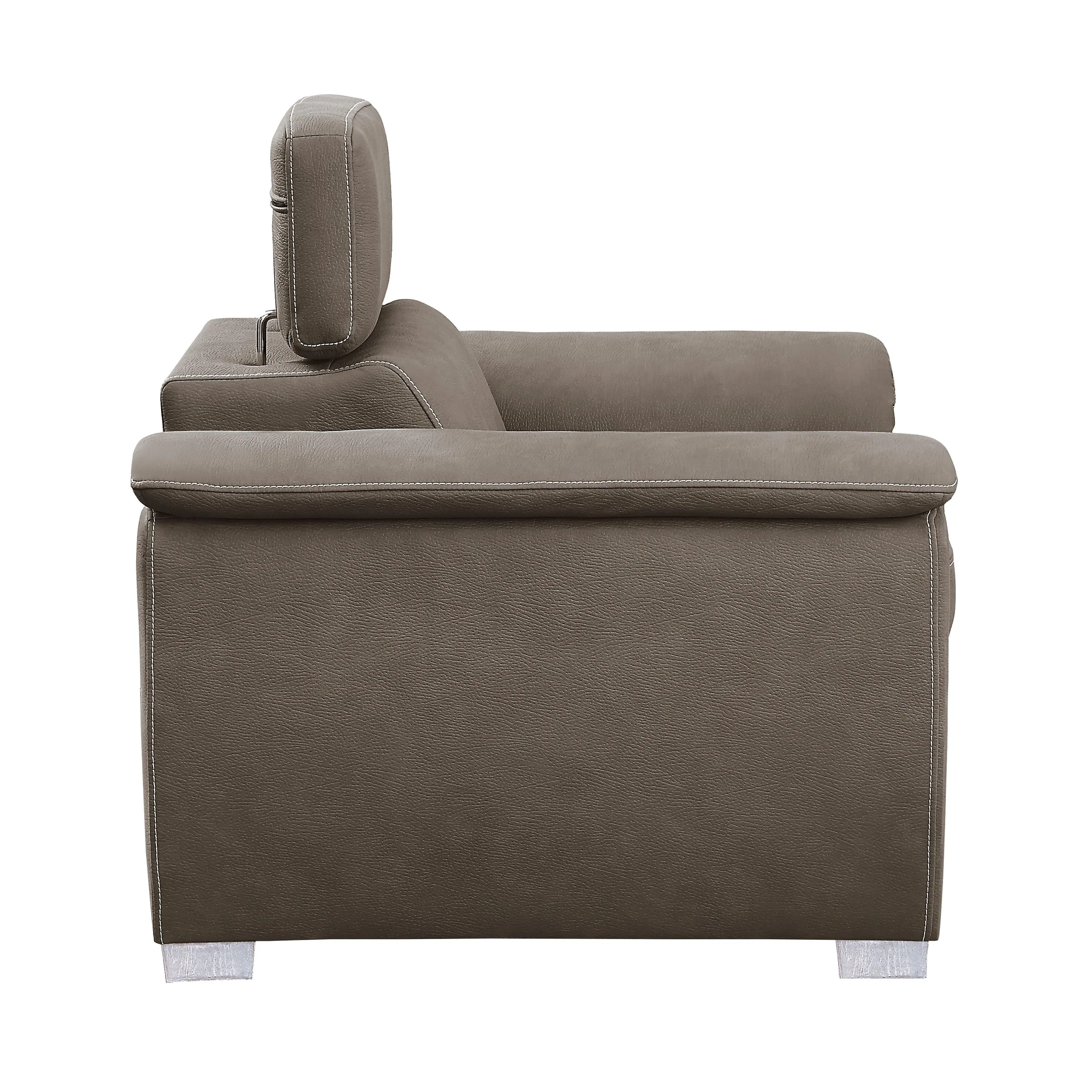Ferriday Taupe Chair with Pull-out Ottoman - Image 6