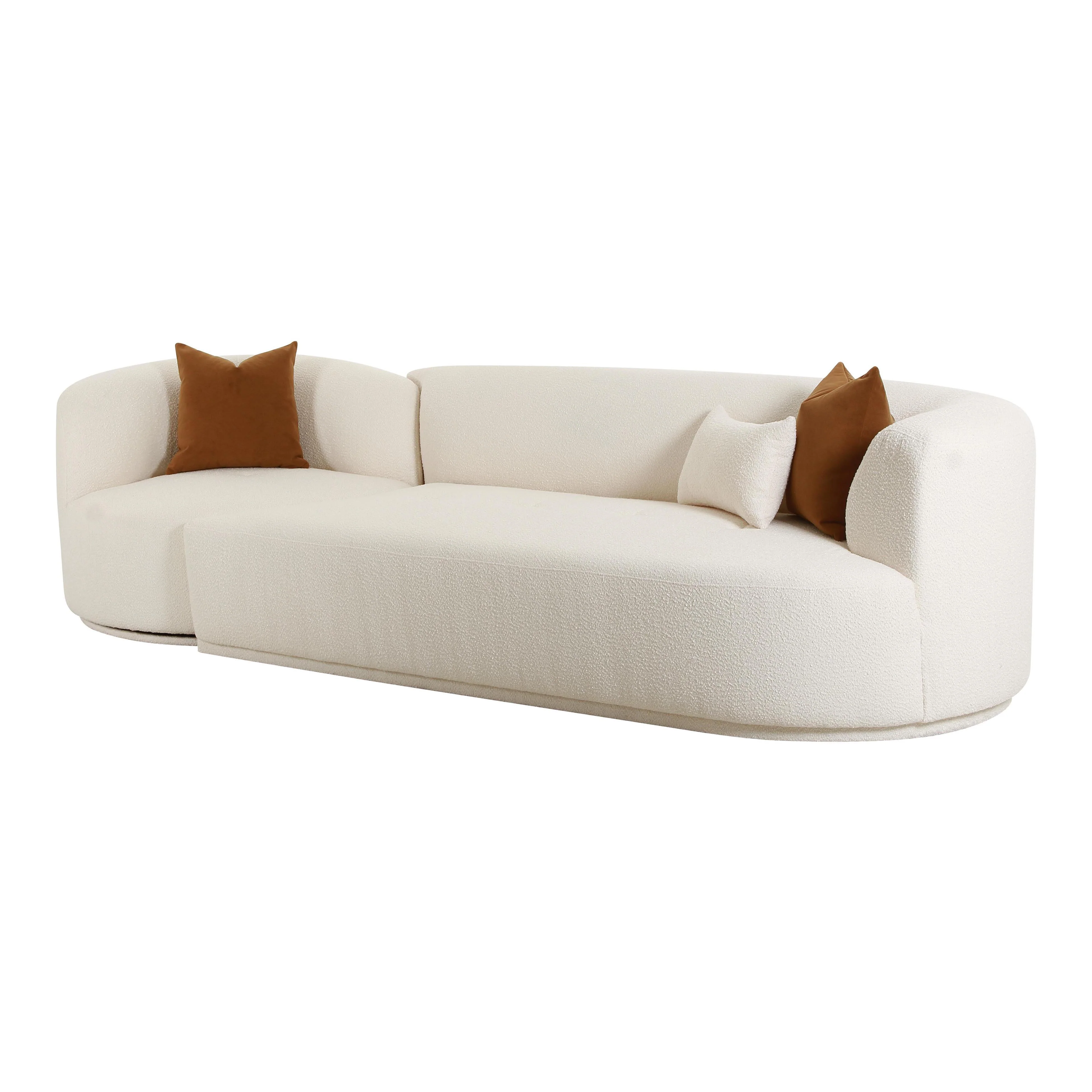 Fickle Cream Boucle 2-Piece Modular Sofa - Image 4