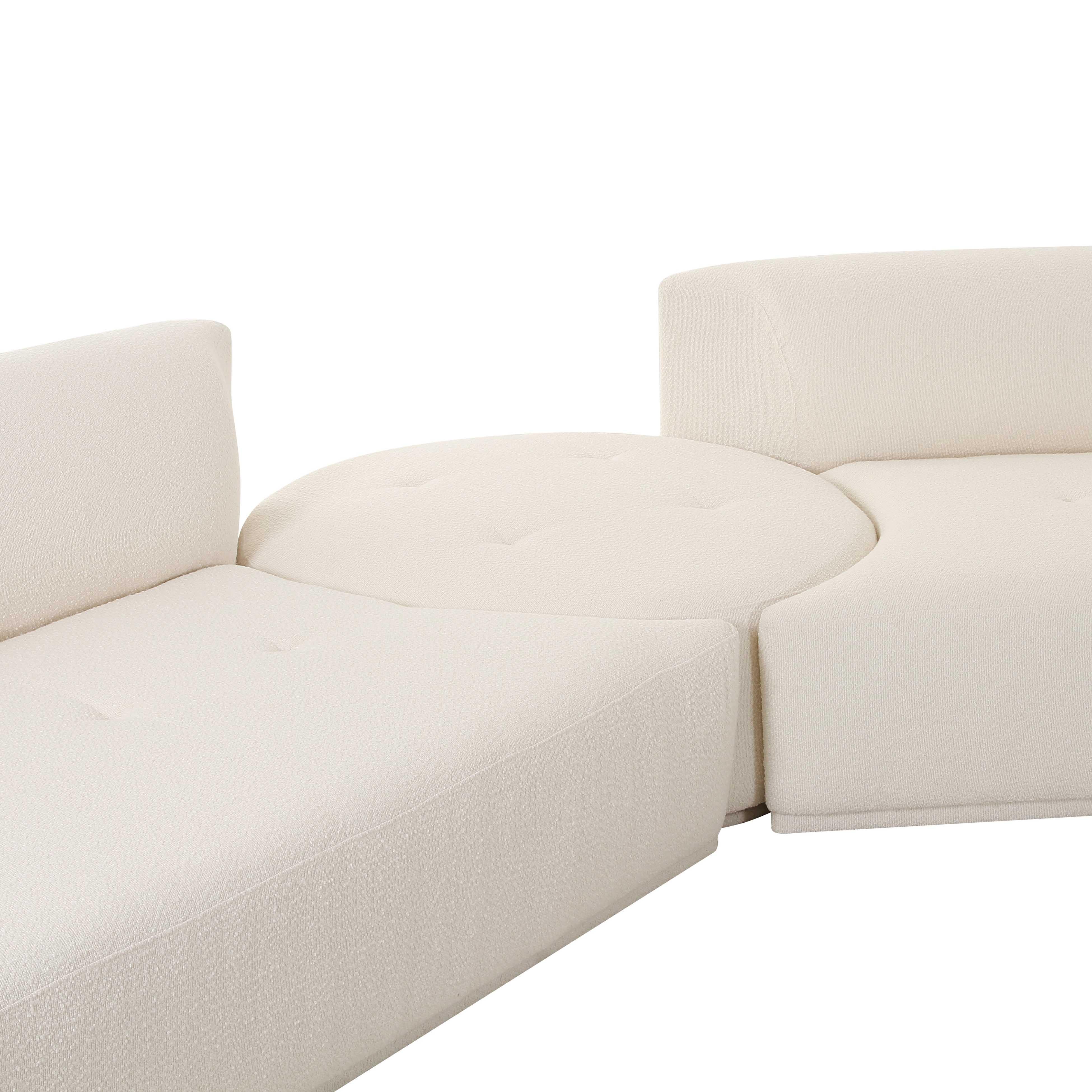 Fickle Cream Boucle 3-Piece Modular Sectional - Image 4
