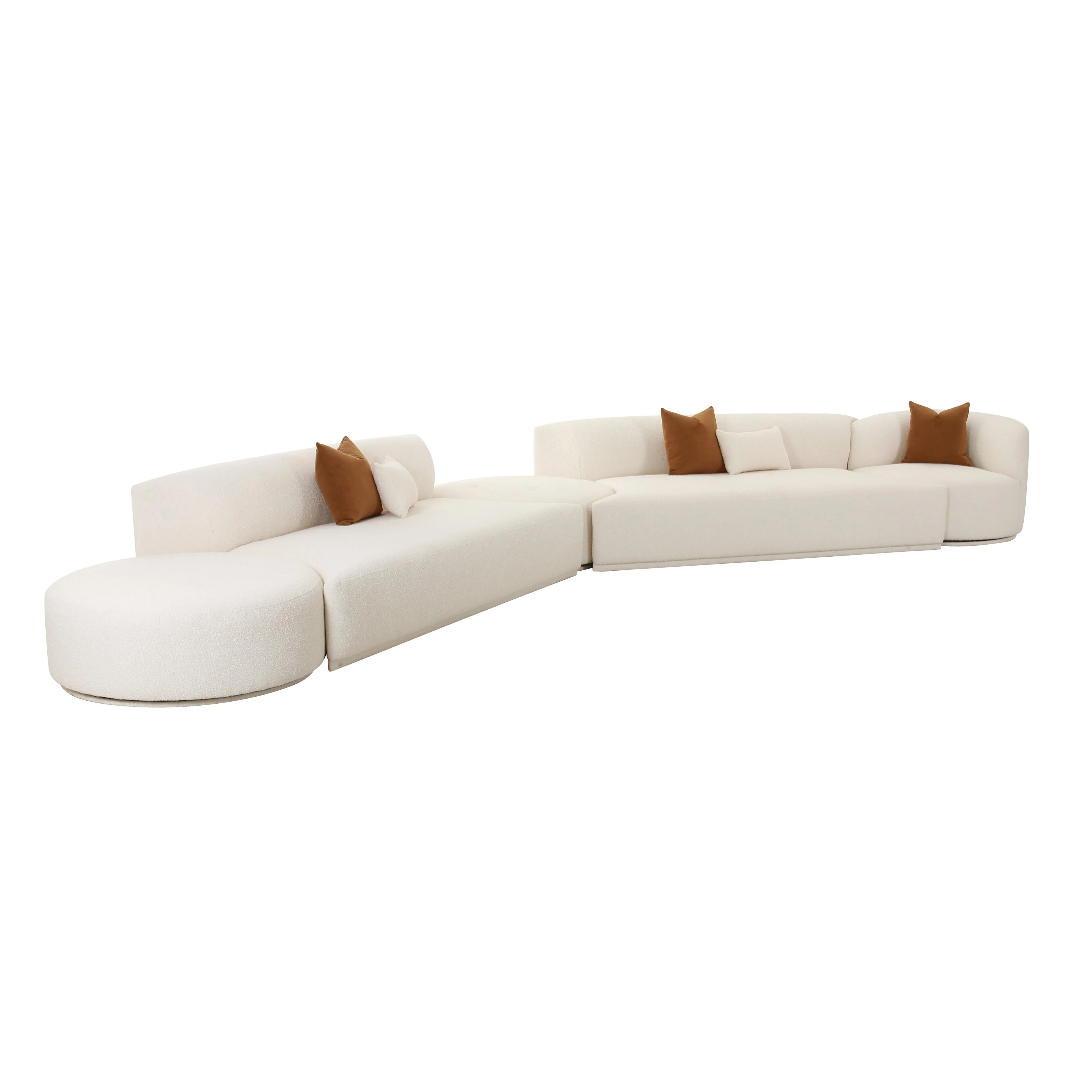 Fickle Cream Boucle 5-Piece Modular Chaise Sectional - Image 6