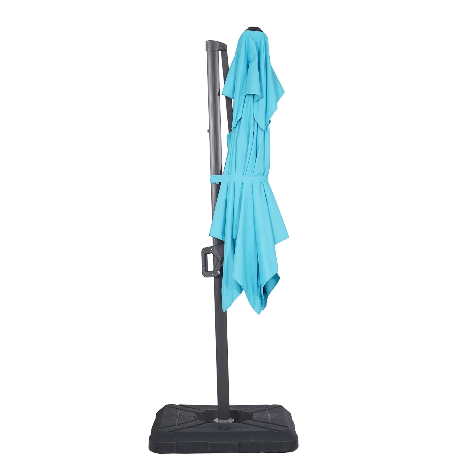 Fida Teal 8 Ft Square Umbrella w/ Double Top + 37" Large Base - Image 2