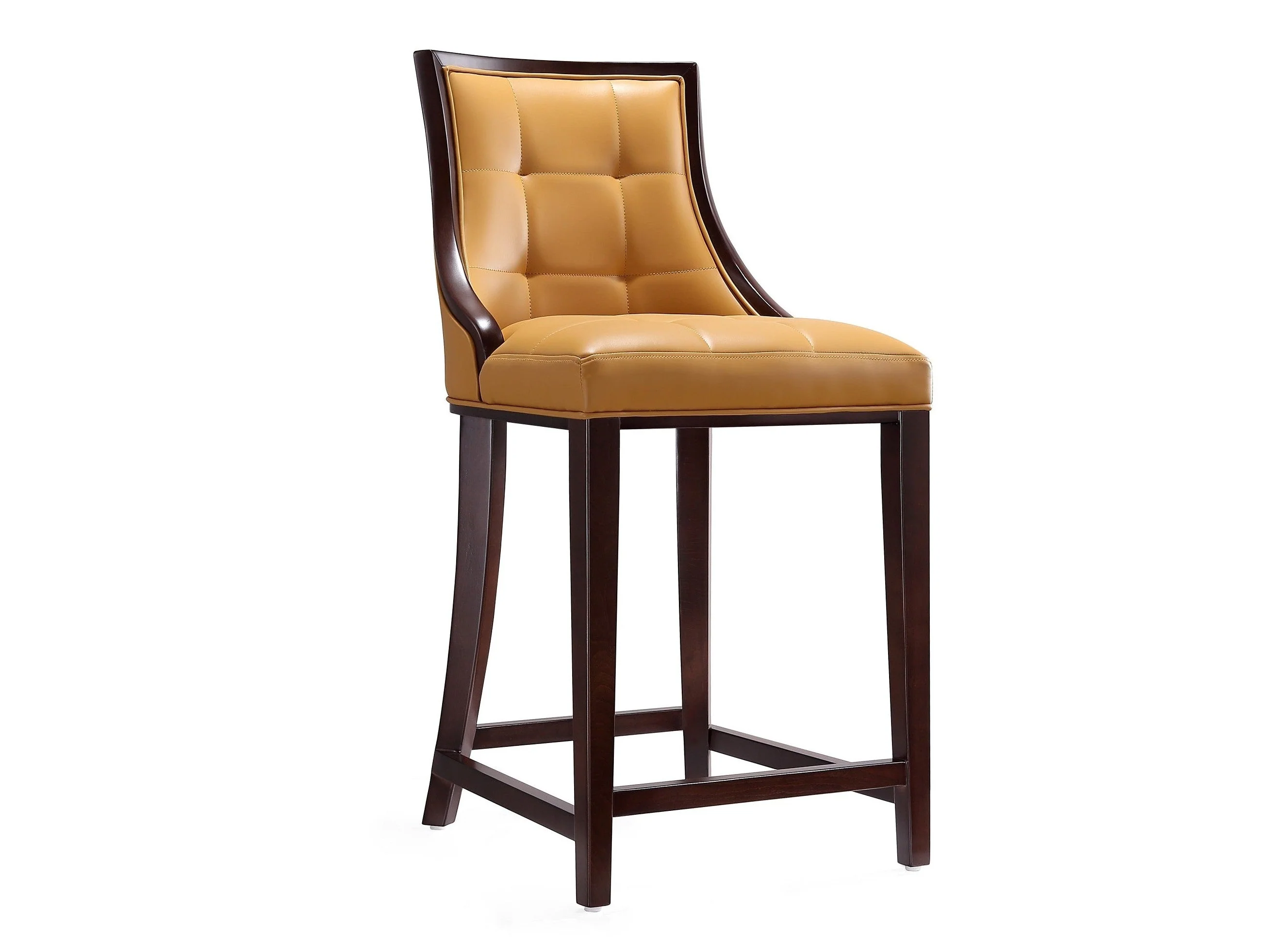Fifth Ave Counter Stool in Camel and Dark Walnut