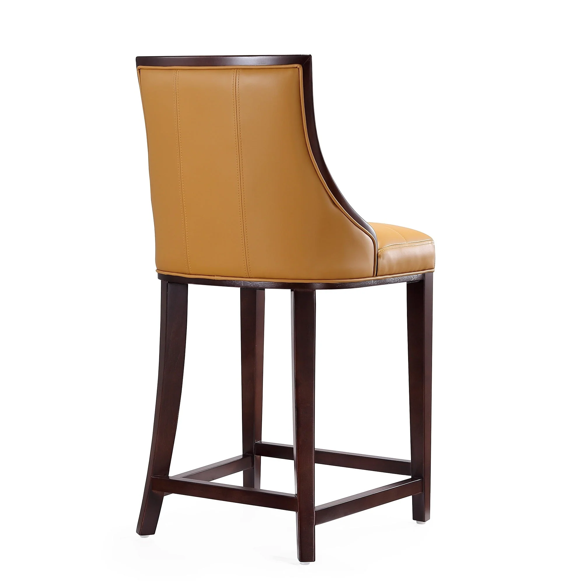 Fifth Ave Counter Stool in Camel and Dark Walnut - Image 6