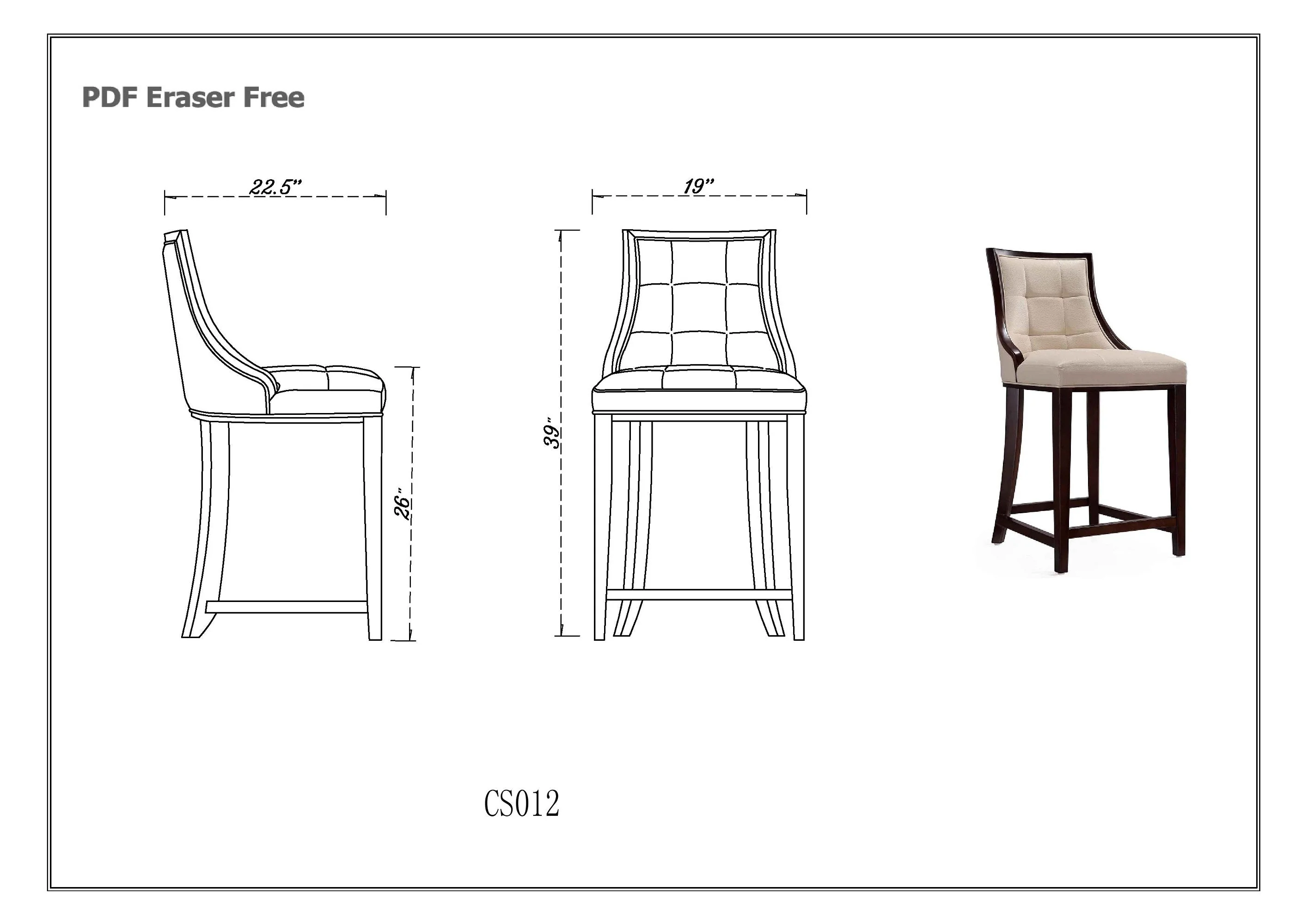 Fifth Ave Counter Stool in Camel and Dark Walnut (set of 2) - Image 3
