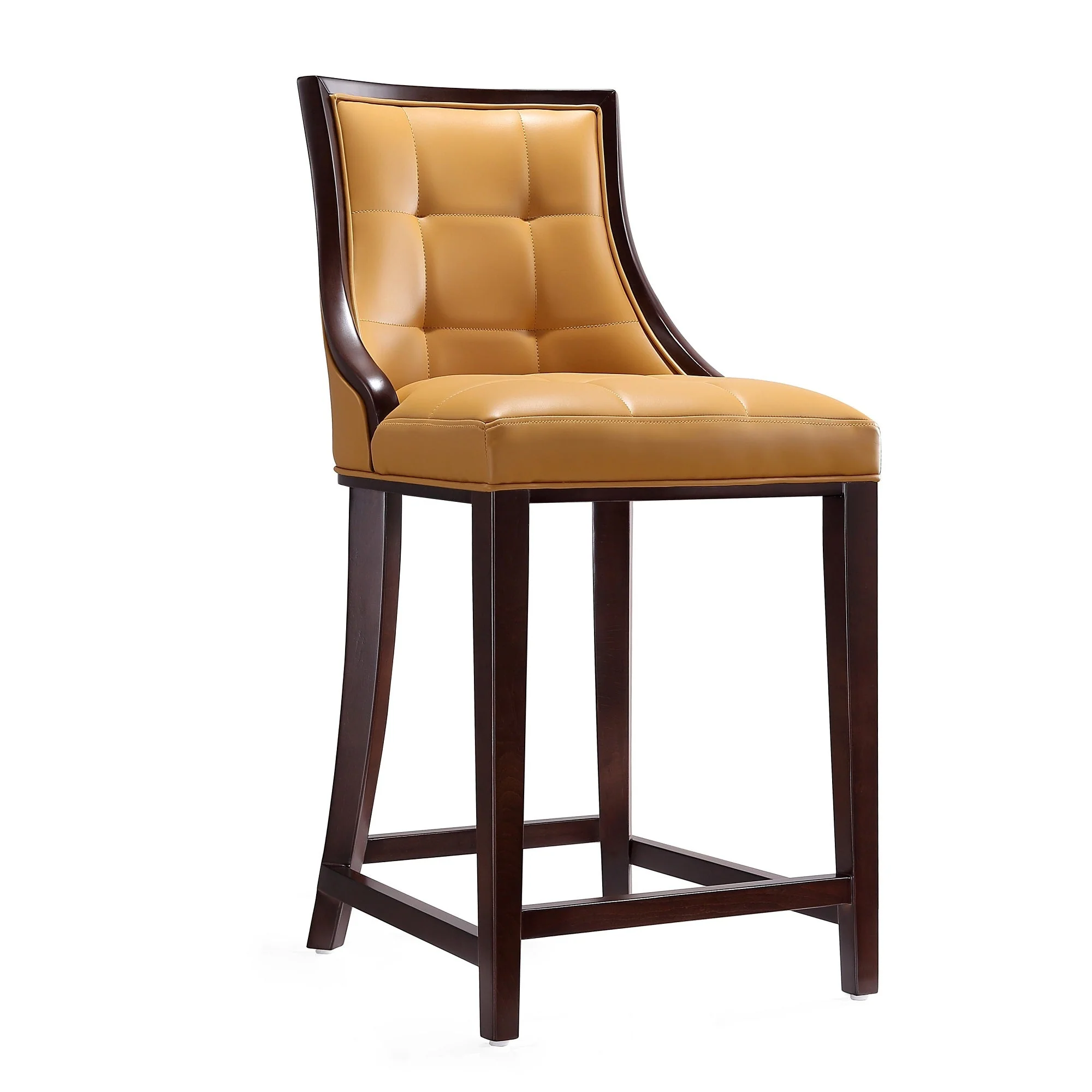 Fifth Ave Counter Stool in Camel and Dark Walnut (set of 2) - Image 4