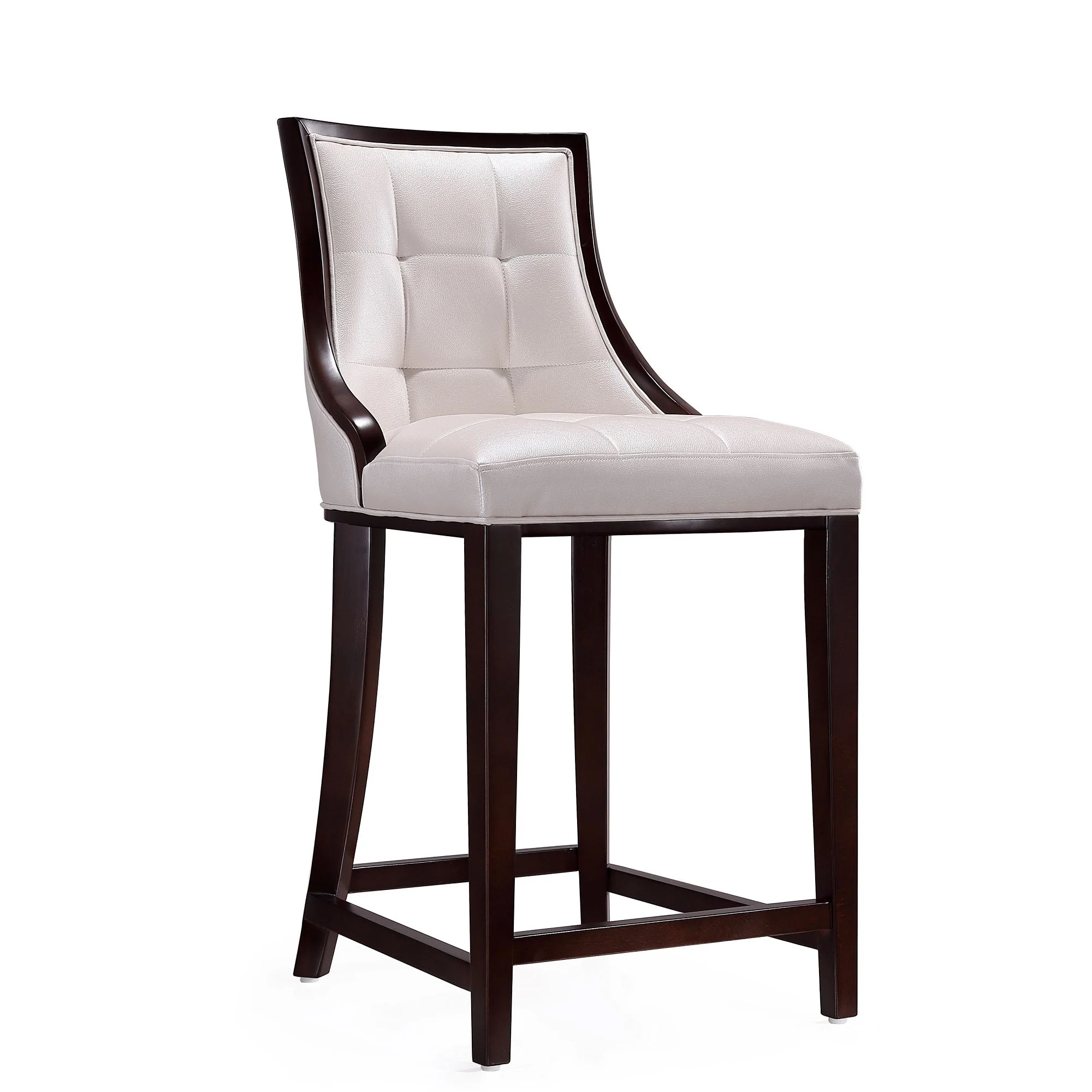 Fifth Ave Counter Stool in Pearl White and Walnut (set of 2) - Image 4