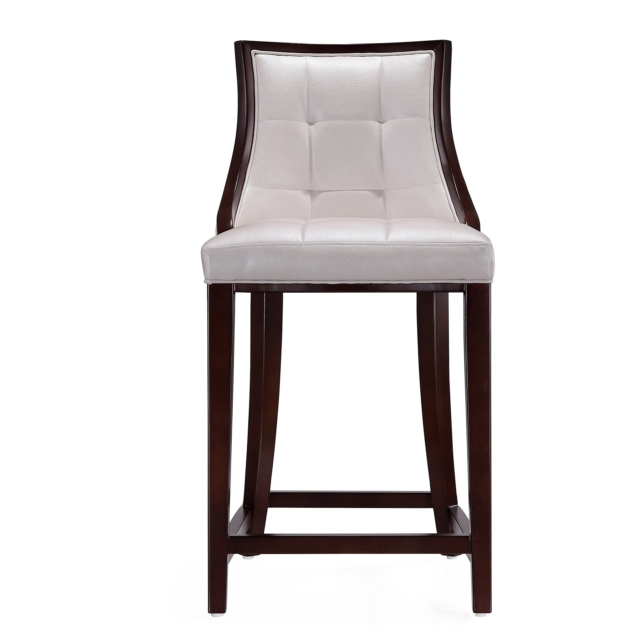Fifth Ave Counter Stool in Pearl White and Walnut (set of 2) - Image 5
