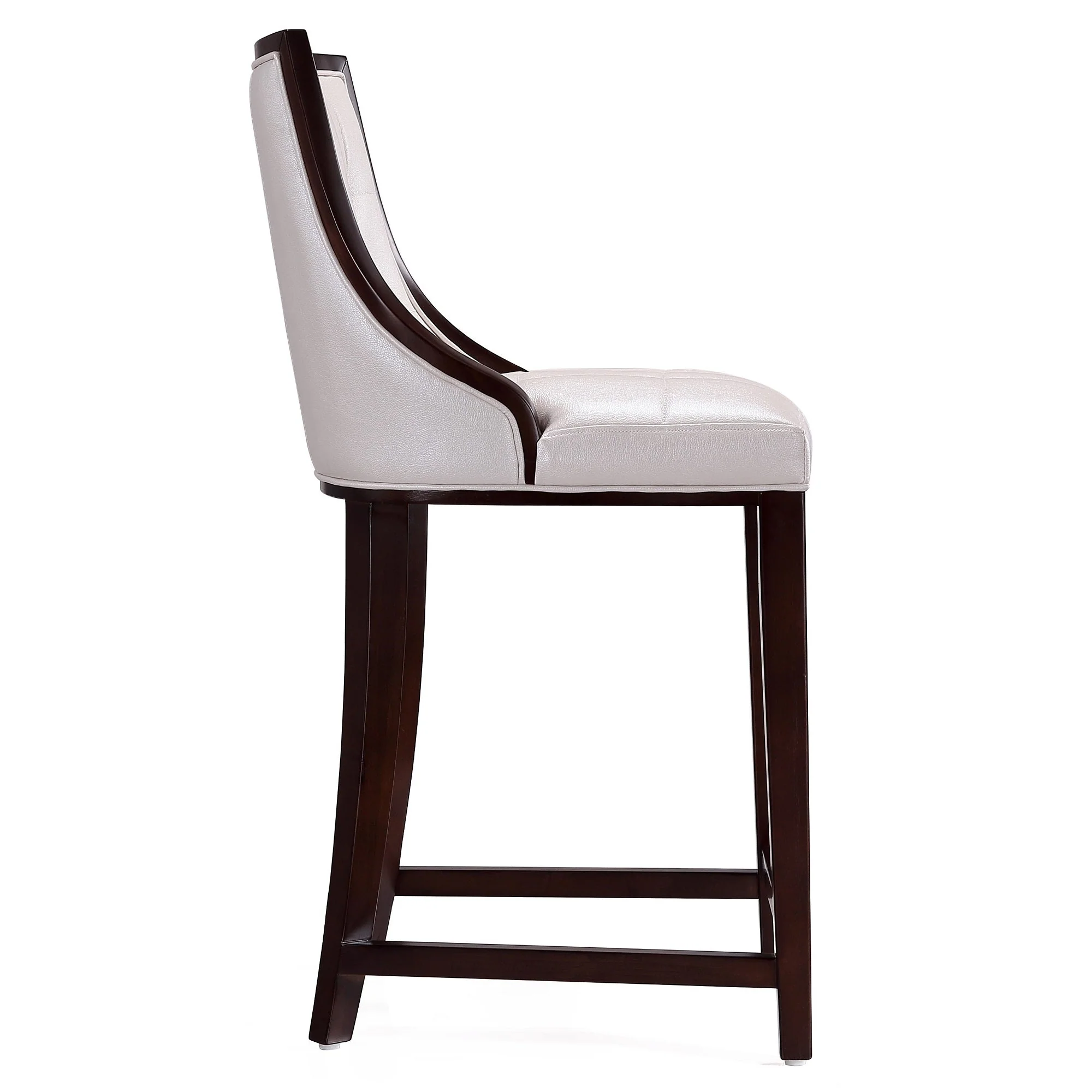 Fifth Ave Counter Stool in Pearl White and Walnut (set of 2) - Image 6