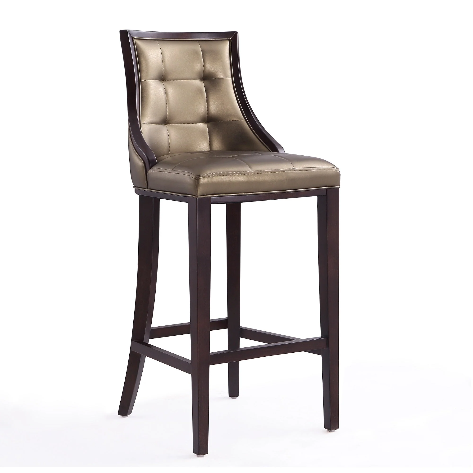 Fifth Avenue Bar Stool in Bronze and Walnut (set of 3) - Image 4