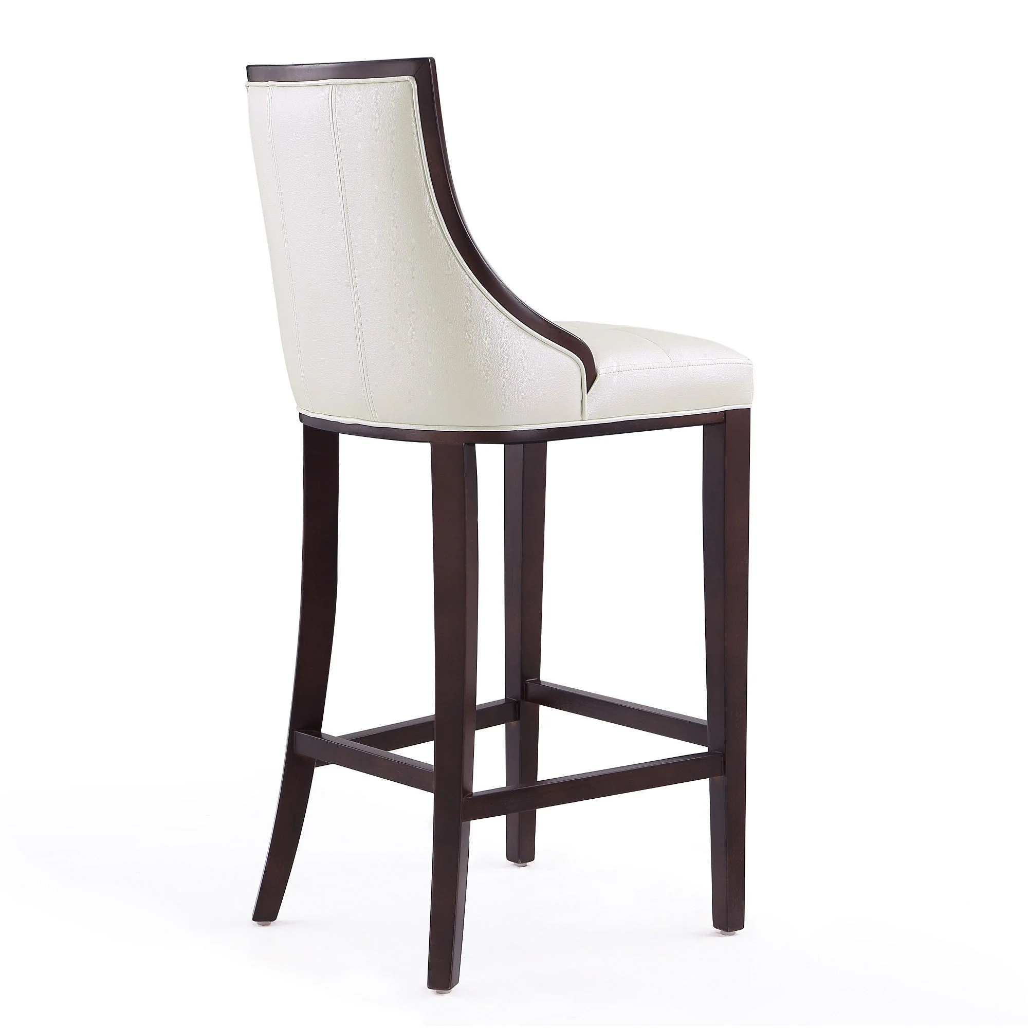 Fifth Avenue Bar Stool in Pearl White and Walnut (set of 3) - Image 7