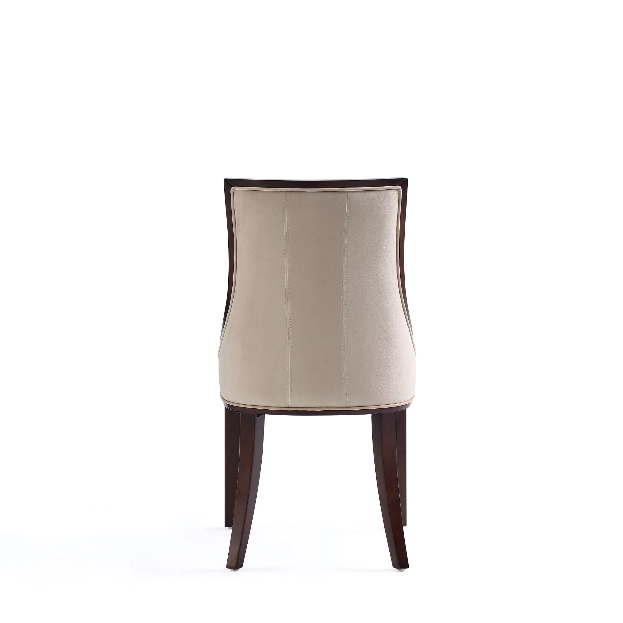 Fifth Avenue Faux Leather and Velvet Dining Chair (Set of Two) in Tan and Walnut - Image 8