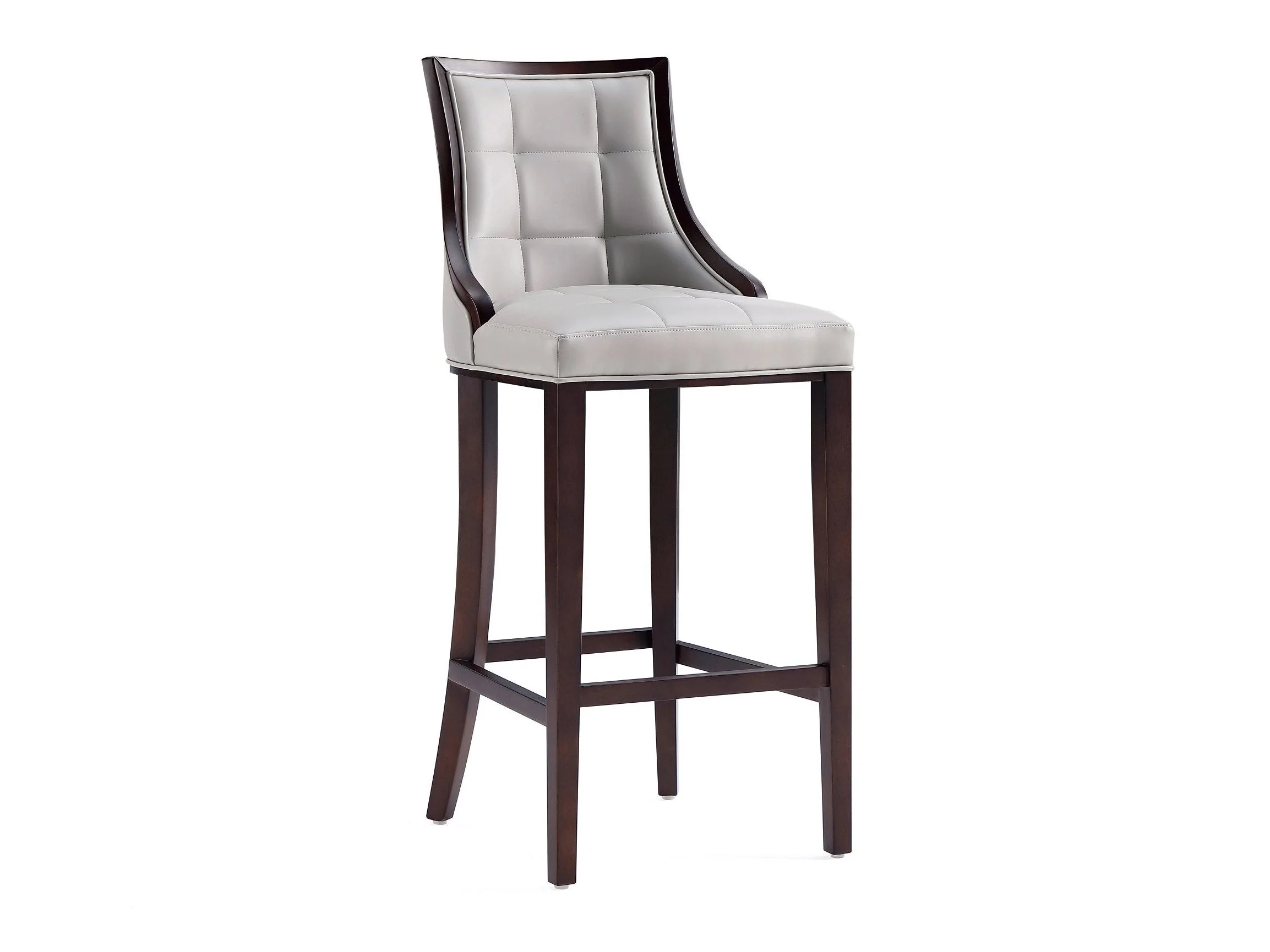 Fifth Avenue Faux Leather Barstool in Light Grey