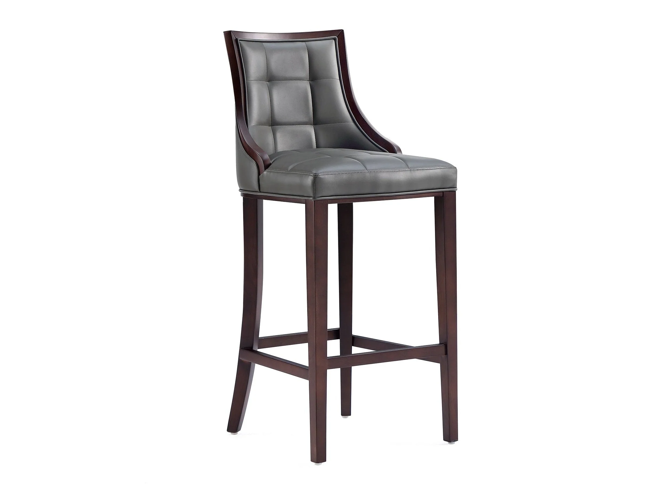 Fifth Avenue Faux Leather Barstool in Pebble Grey