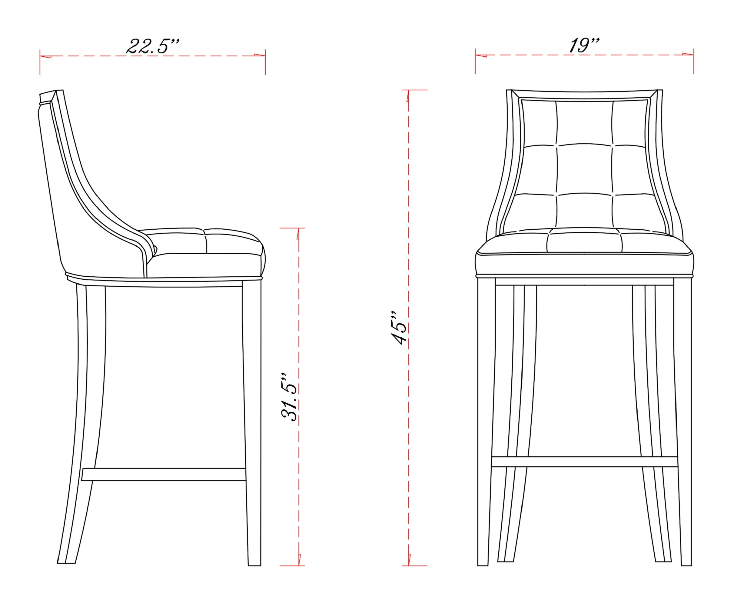 Fifth Avenue Faux Leather Barstool in Pebble Grey - Image 3
