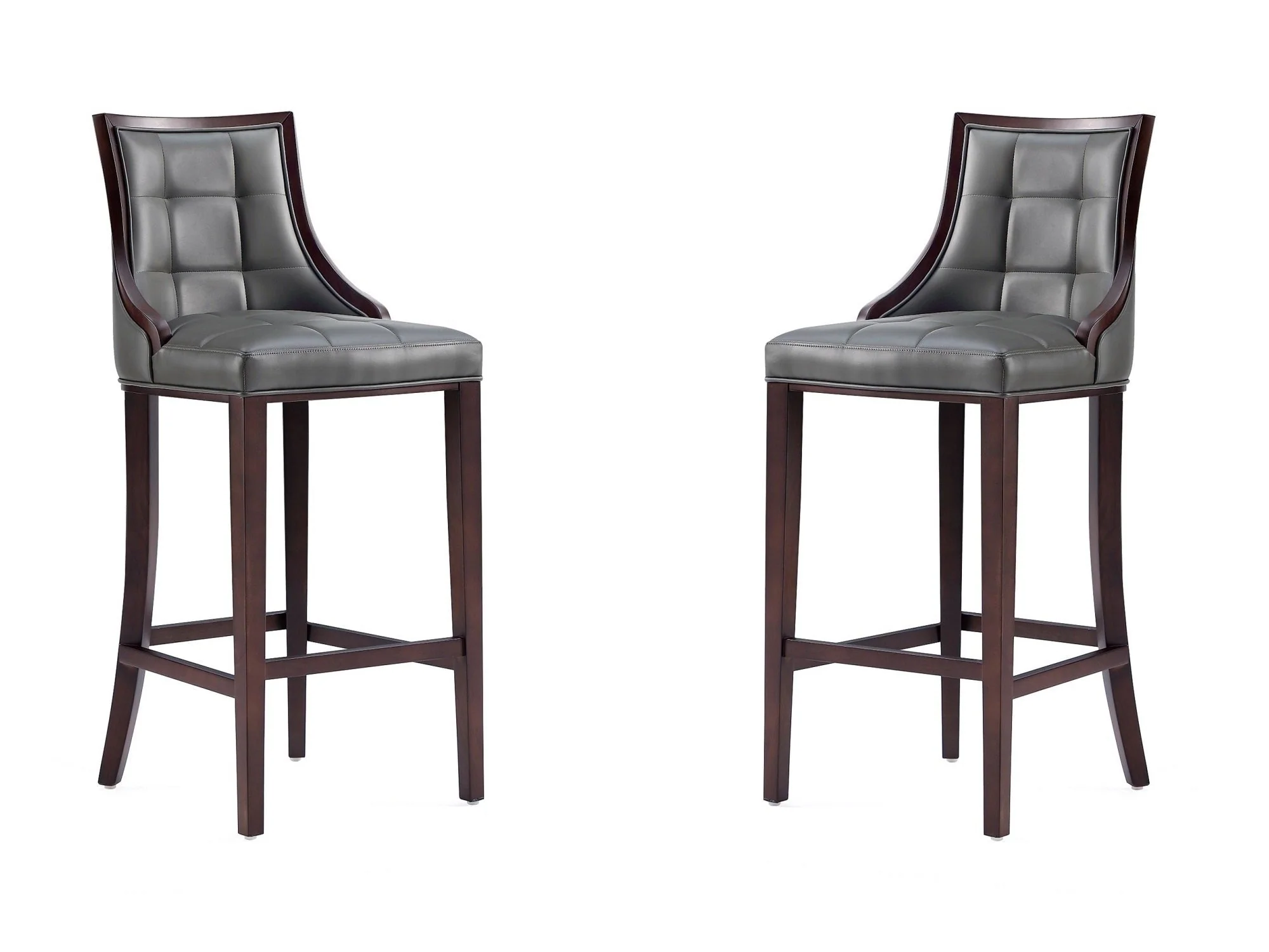Fifth Avenue Faux Leather Barstool in Pebble Grey (set of 2)