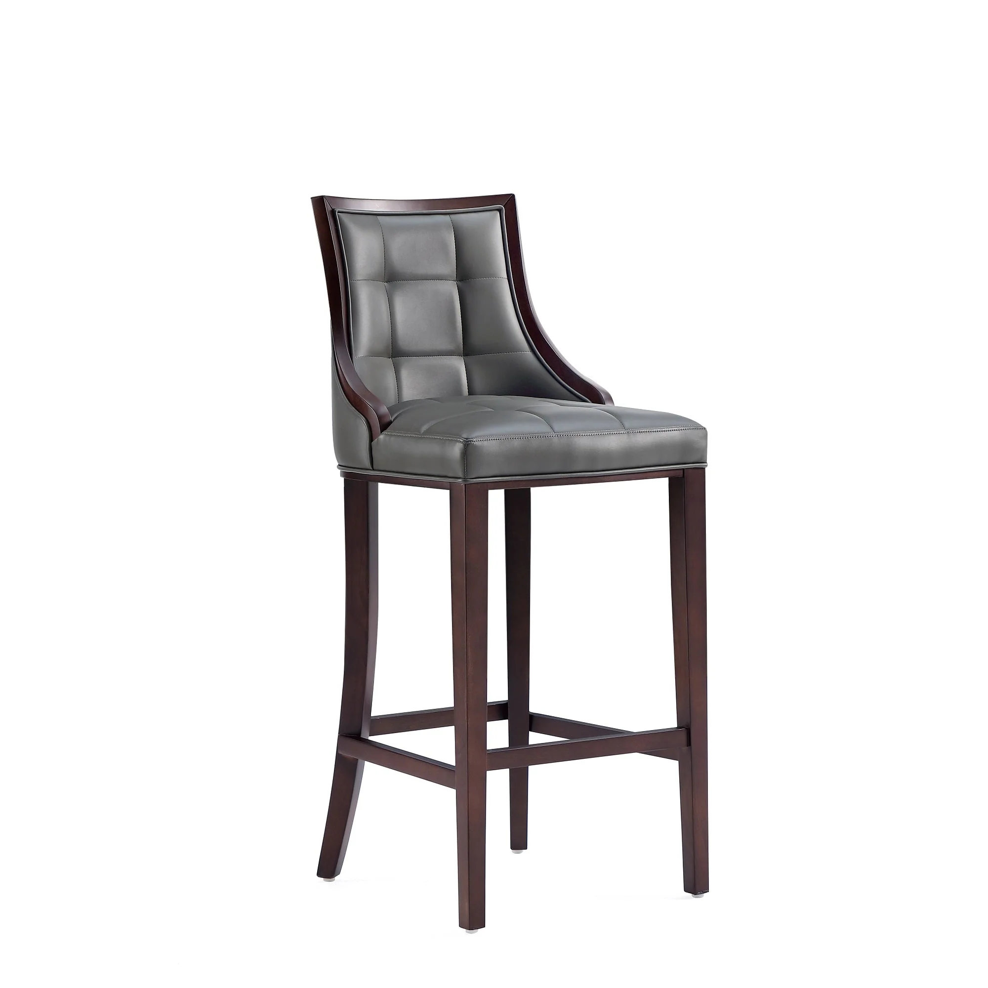 Fifth Avenue Faux Leather Barstool in Pebble Grey (set of 2) - Image 4