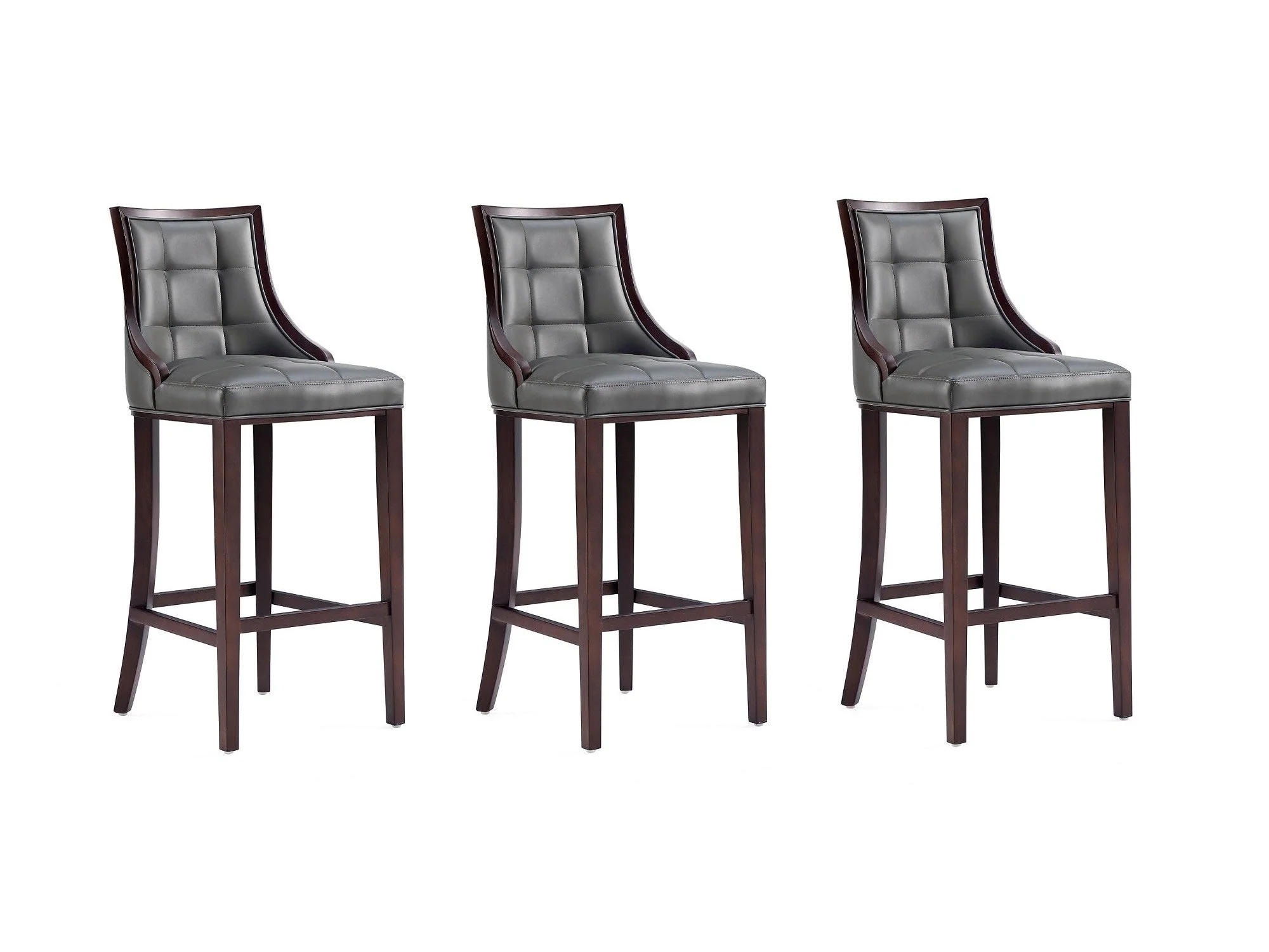Fifth Avenue Faux Leather Barstool in Pebble Grey (set of 3)