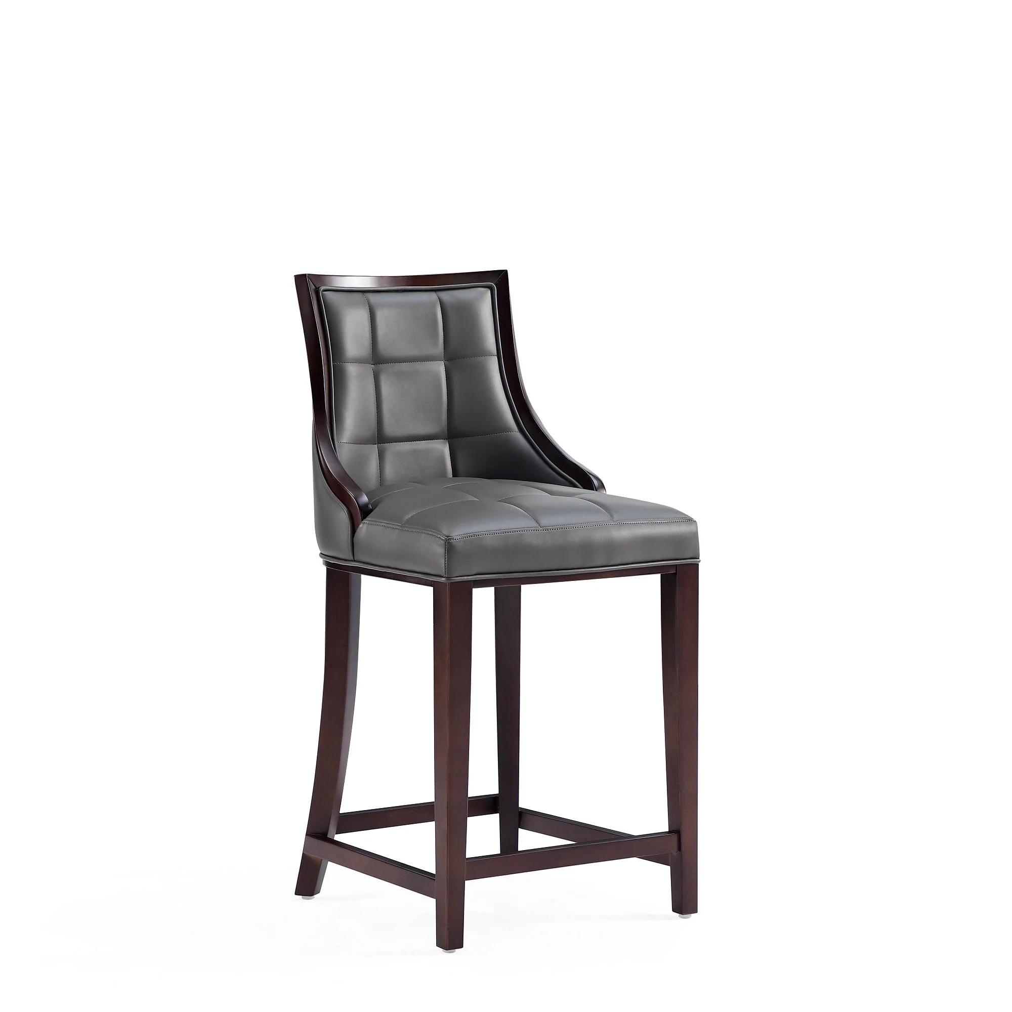 Fifth Avenue Faux Leather Counter Stool in Pebble Grey (set of 3) - Image 4