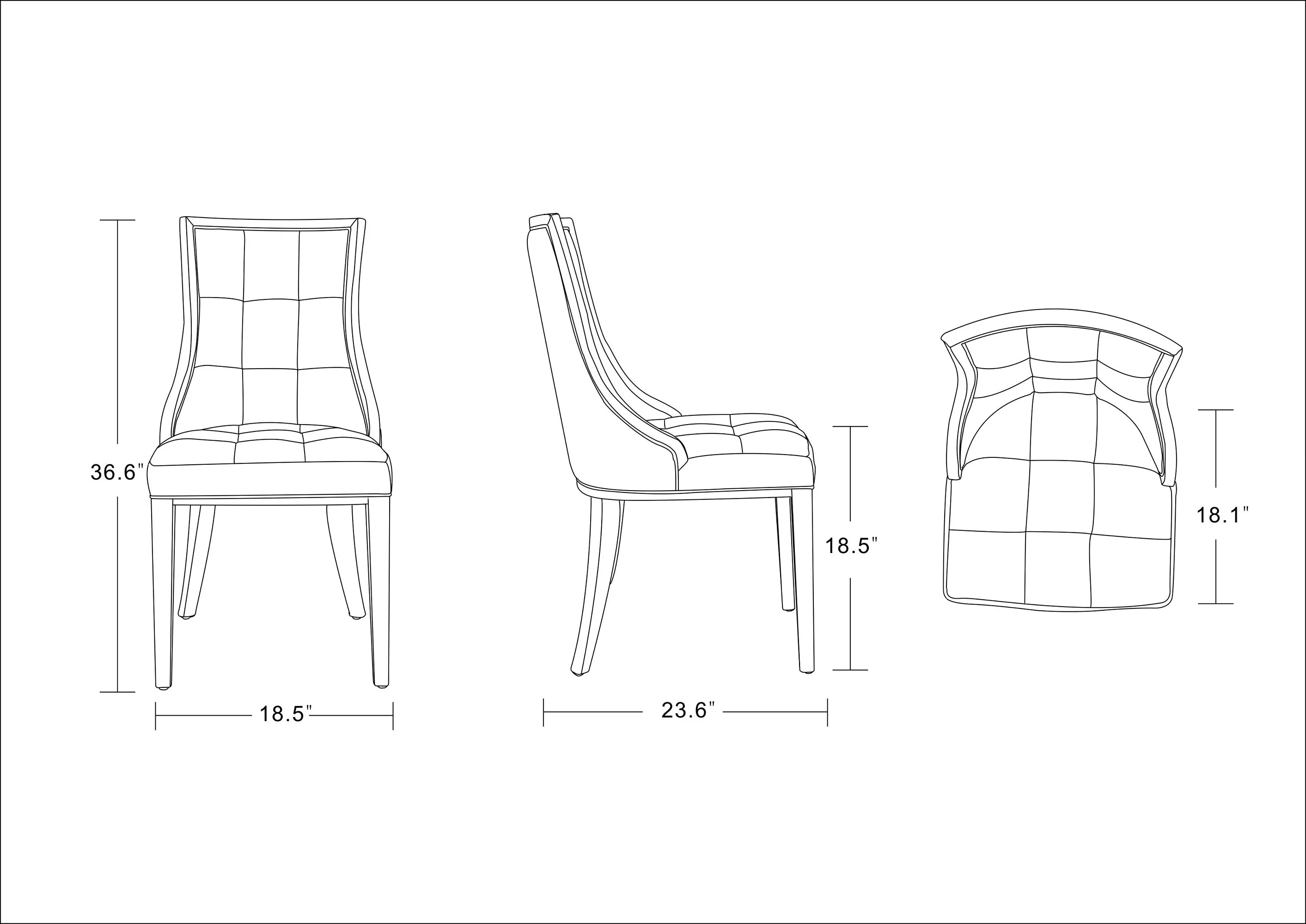 Fifth Avenue Faux Leather Dining Chair (Set of Two) in Cream and Walnut - Image 3