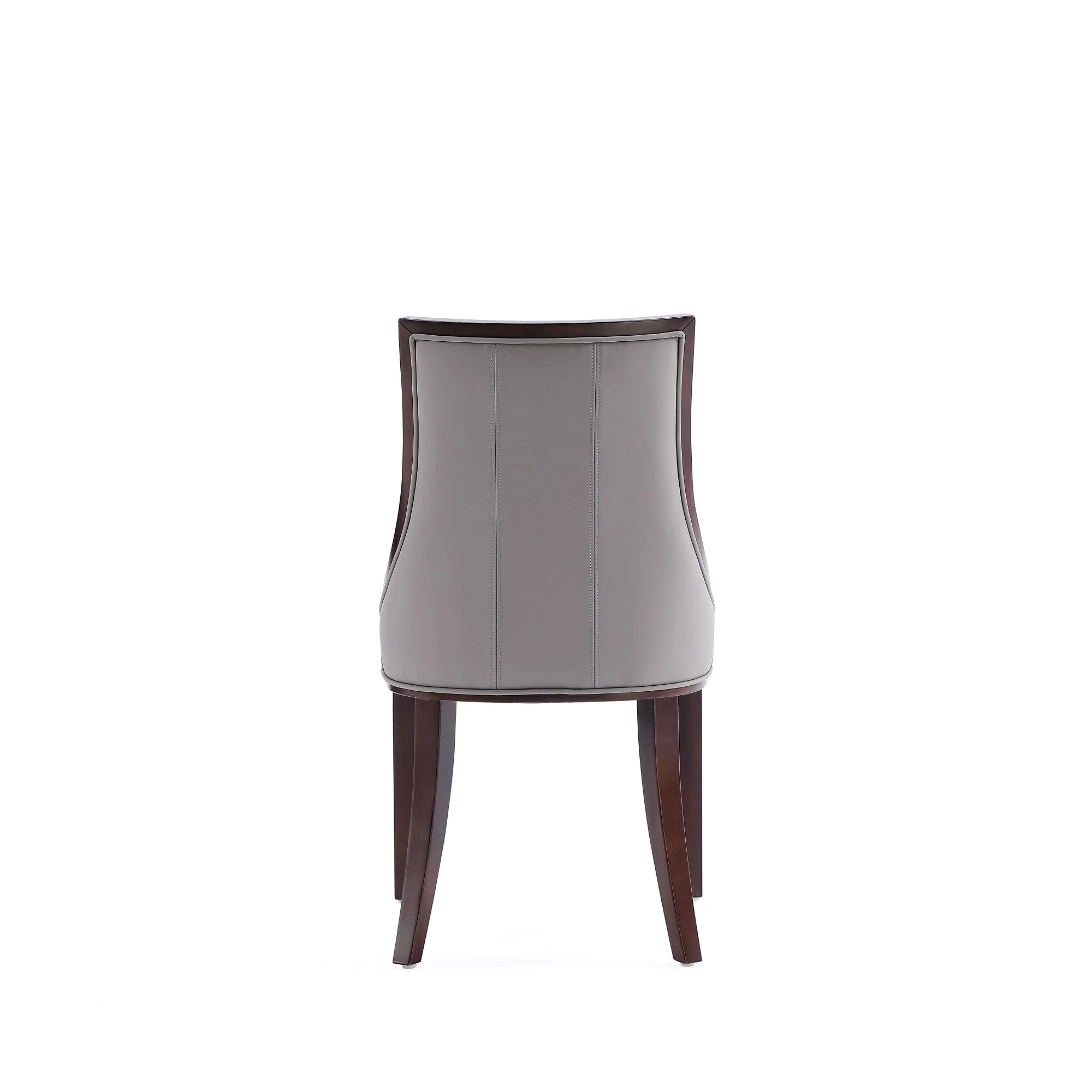 Fifth Avenue Faux Leather Dining Chair (Set of Two) in Grey and Walnut - Image 8