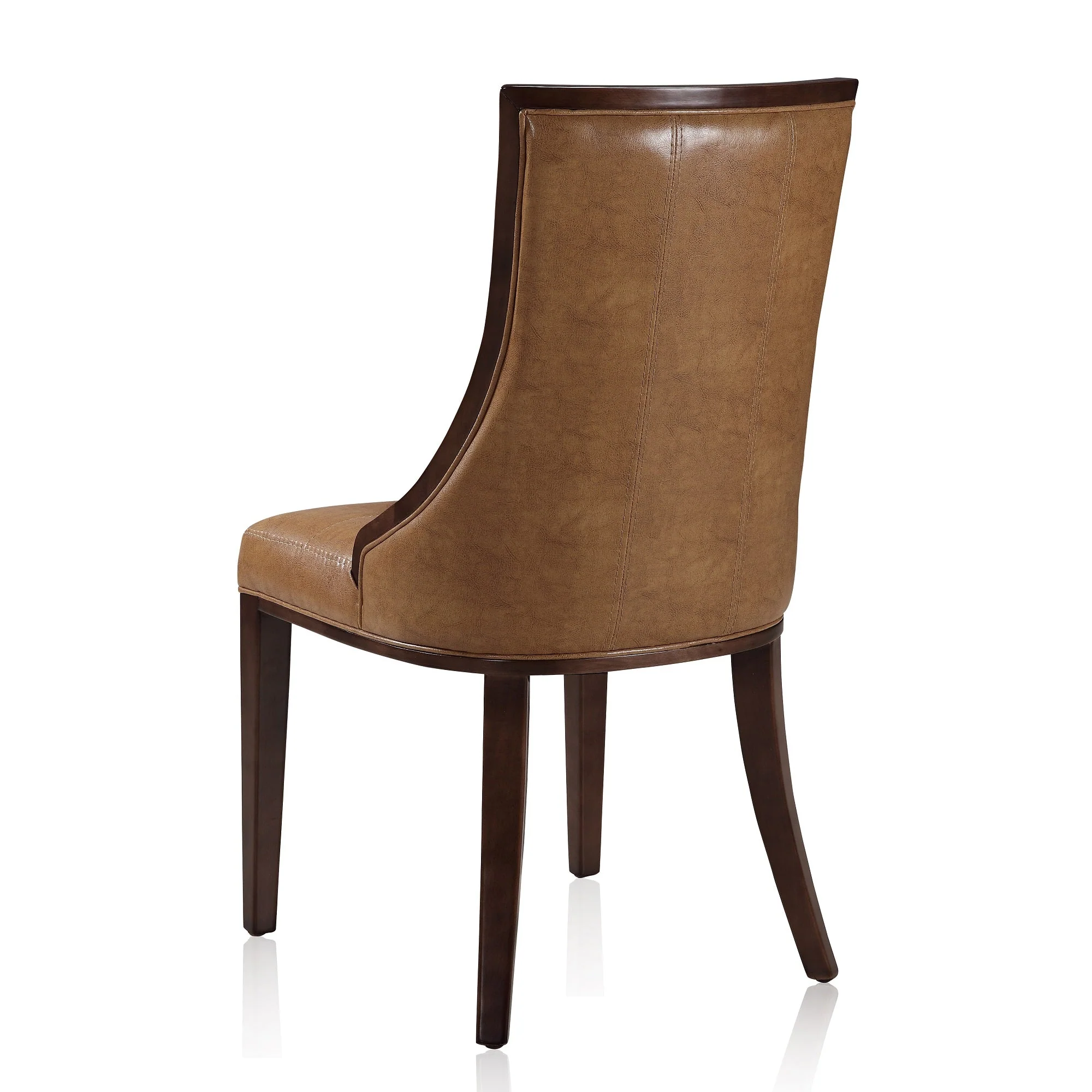Fifth Avenue Faux Leather Dining Chair (Set of Two) in Saddle and Walnut - Image 7